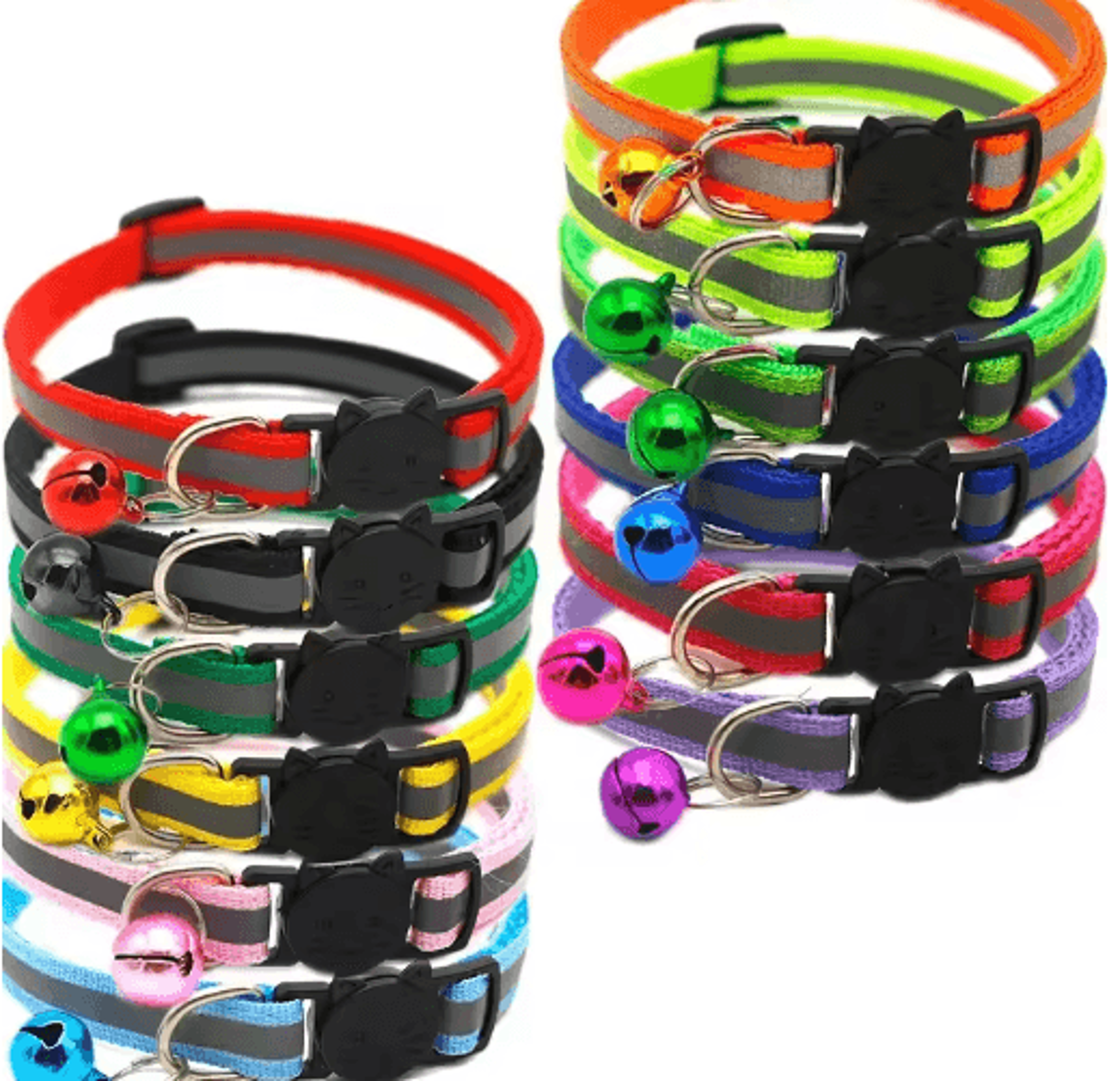 Adjustable Cat Collars With Bell  10Pack Colorful Pet Collar Set 3
