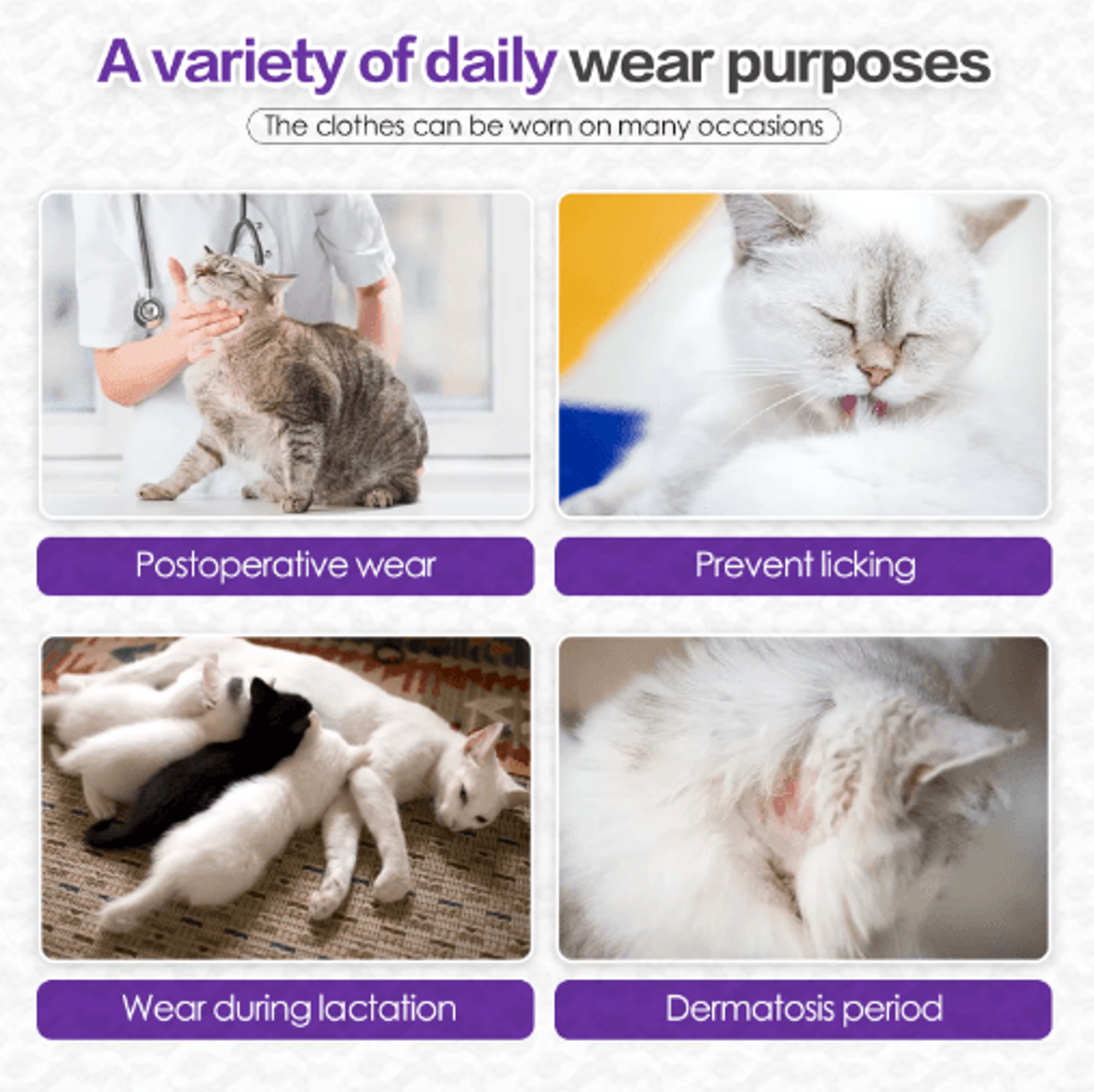 Professional Cat Recovery Suit For PostSurgery Healing  Wound Protection 4