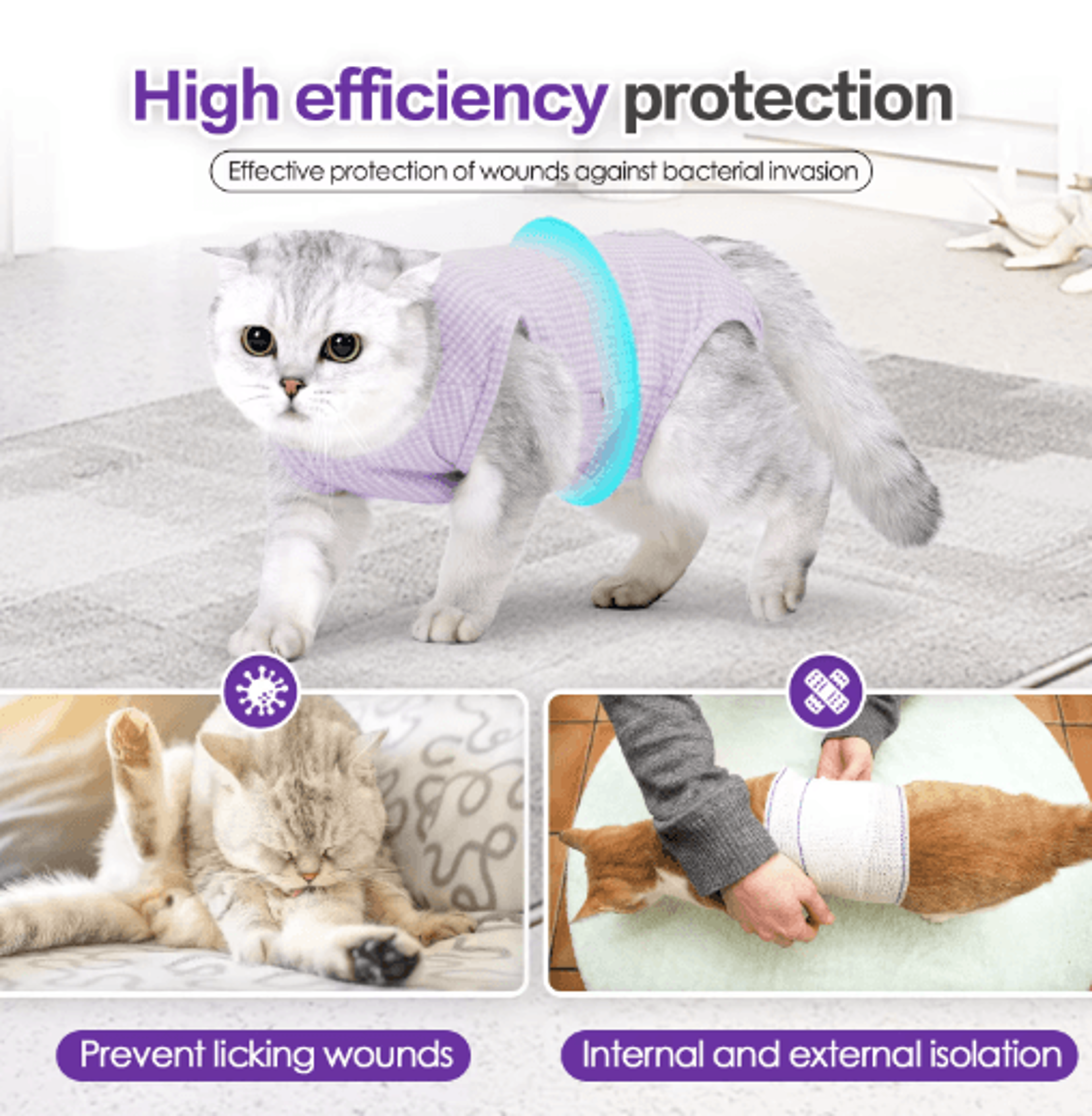 Professional Cat Recovery Suit For PostSurgery Healing  Wound Protection 0