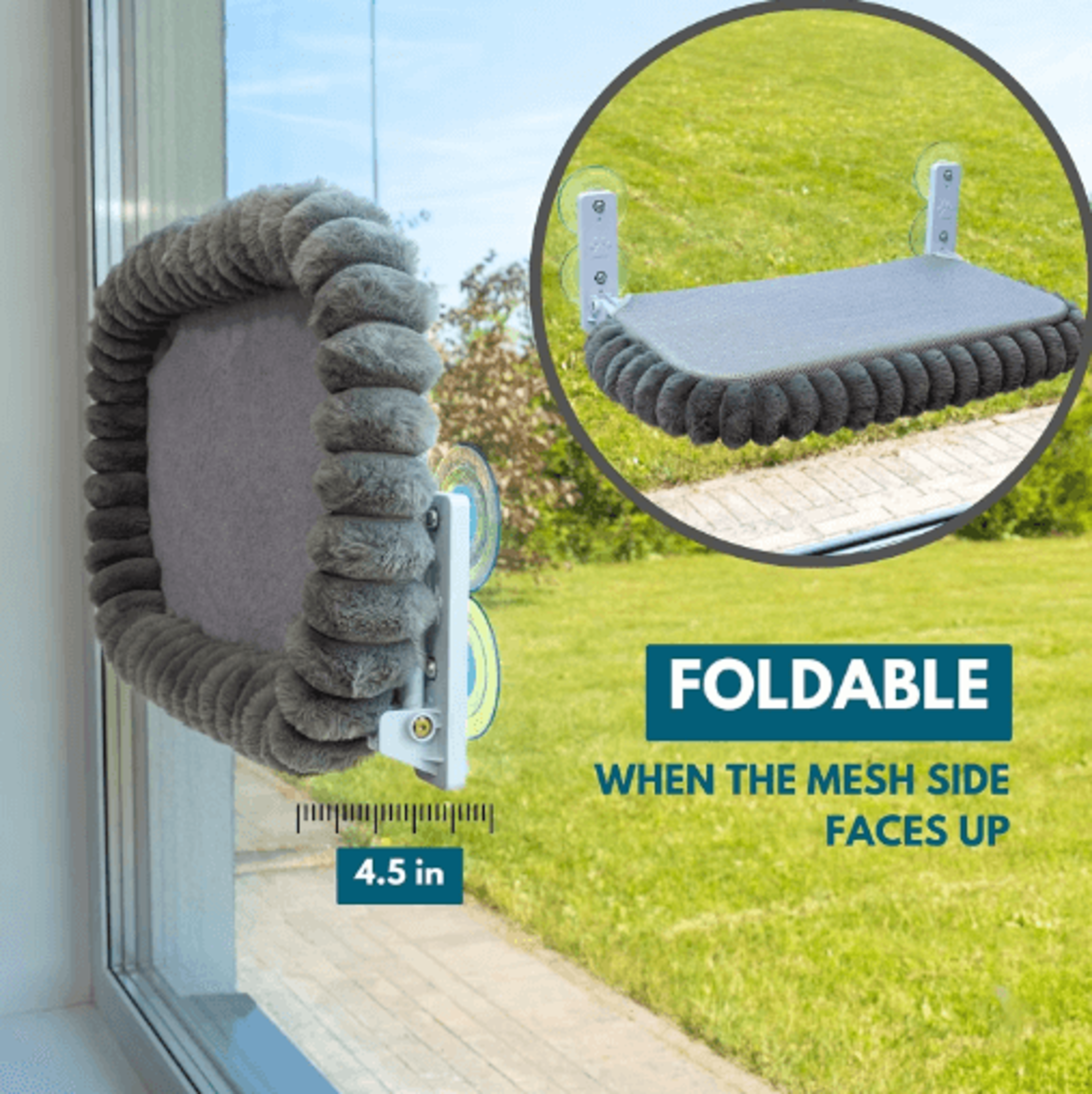 Foldable Window Cat Hammock For Sunbathing  Elevated Relaxation 6