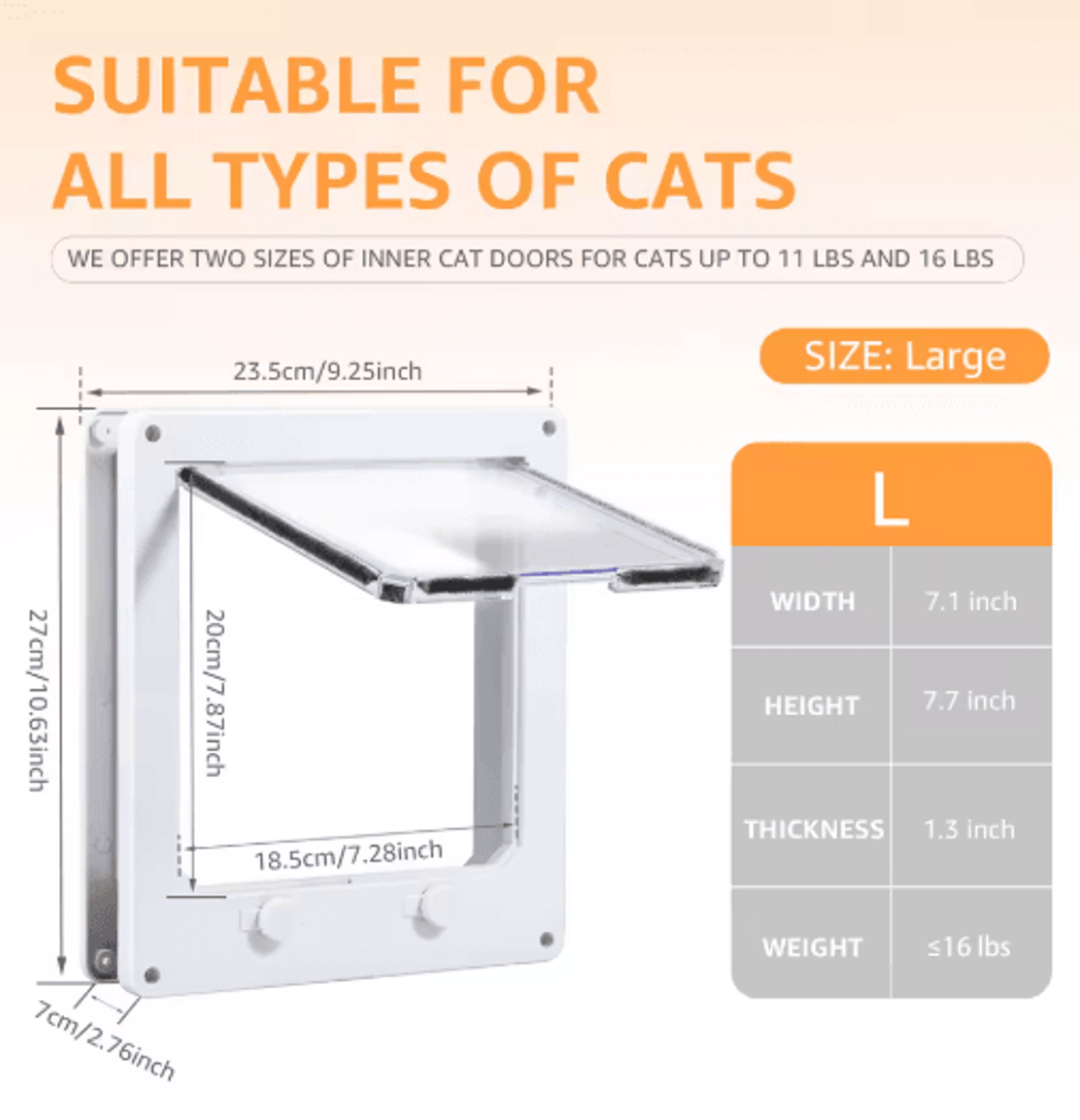 4Way Locking Cat Door With Secure Flap For Easy Pet Access 1
