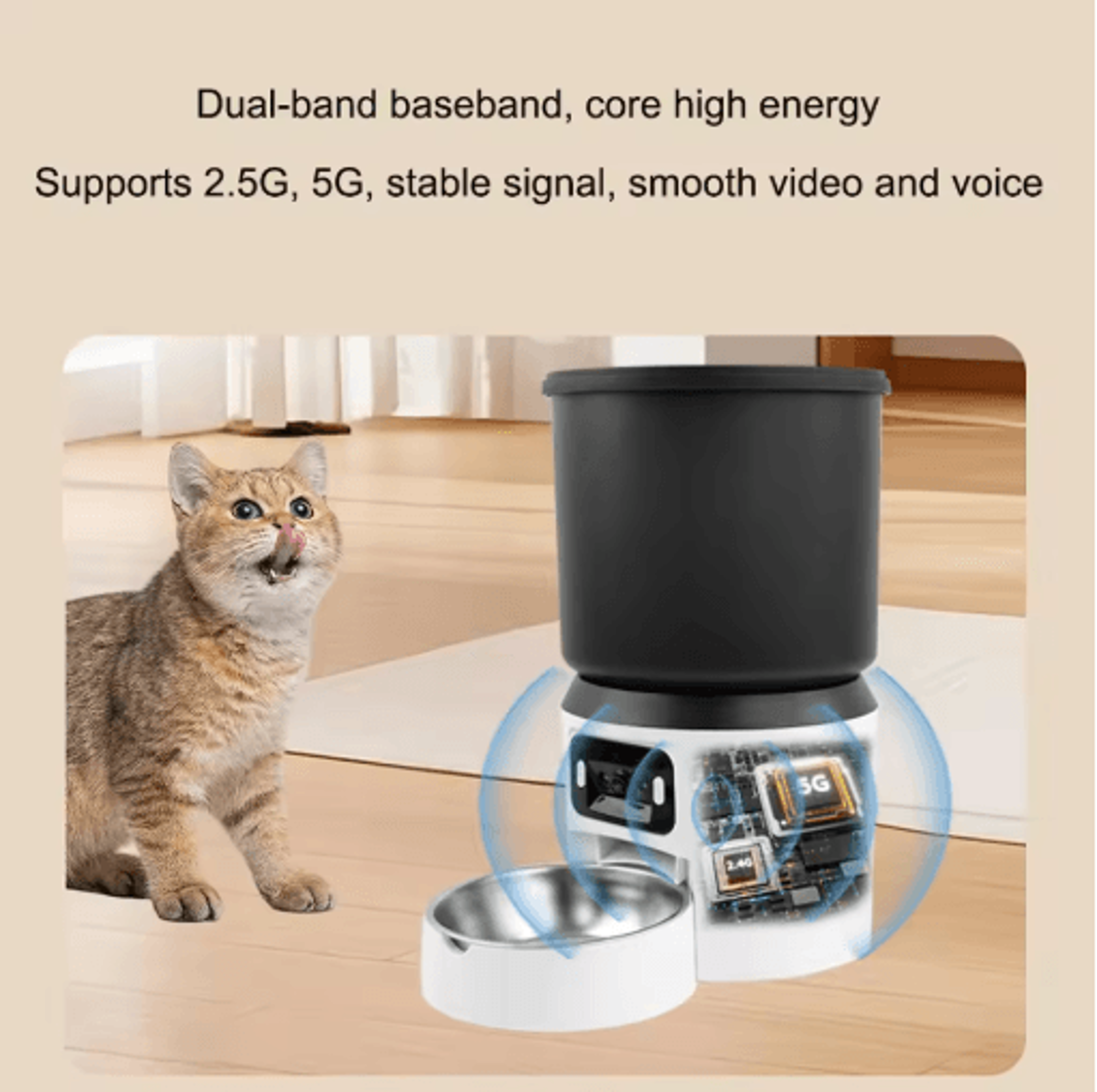 Smart 4L Automatic Pet Feeder With Camera  Timed Feeding Control 7