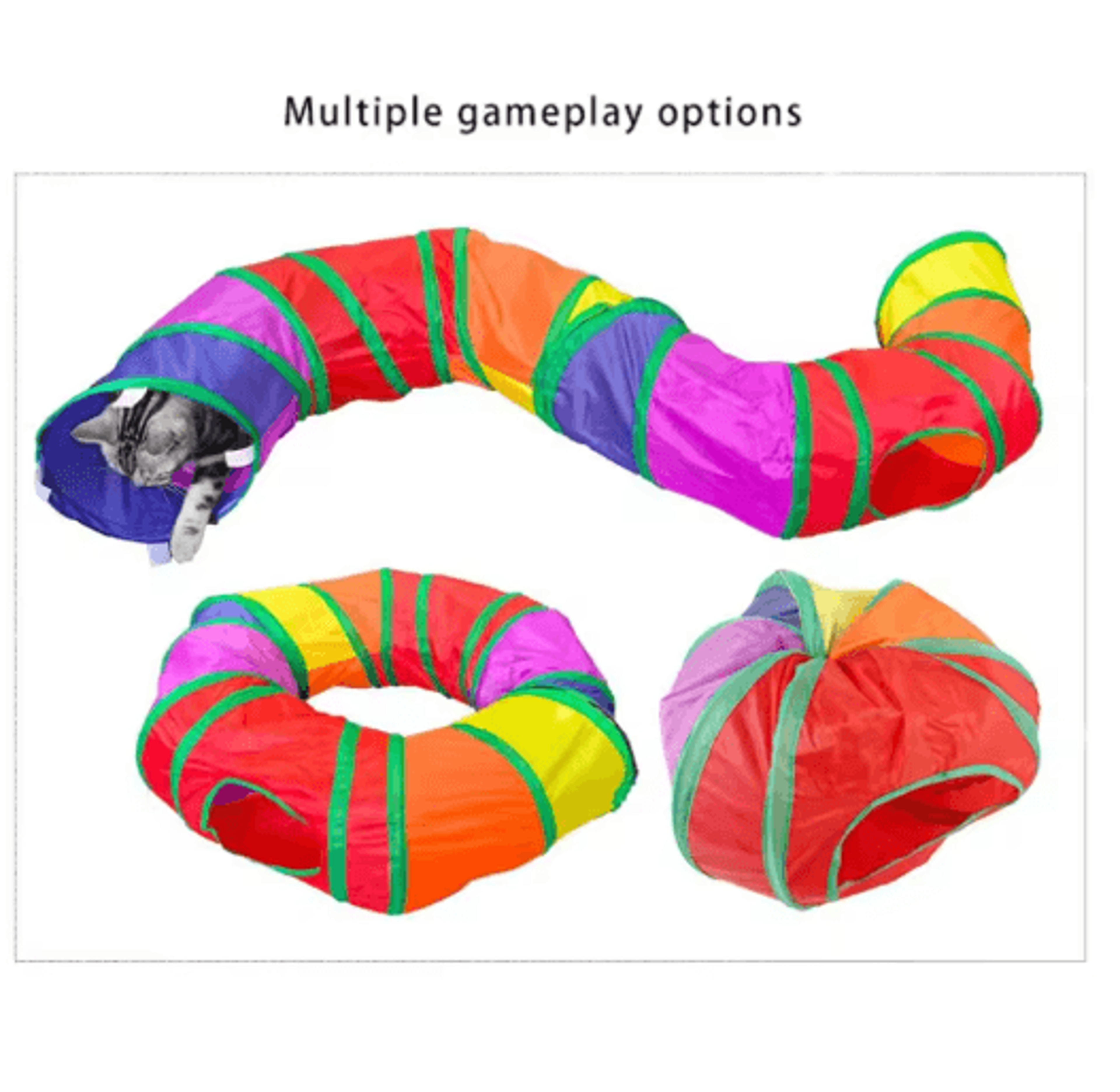 Foldable Cat Tunnel Toy For Interactive Play Exercise  Exploration 15