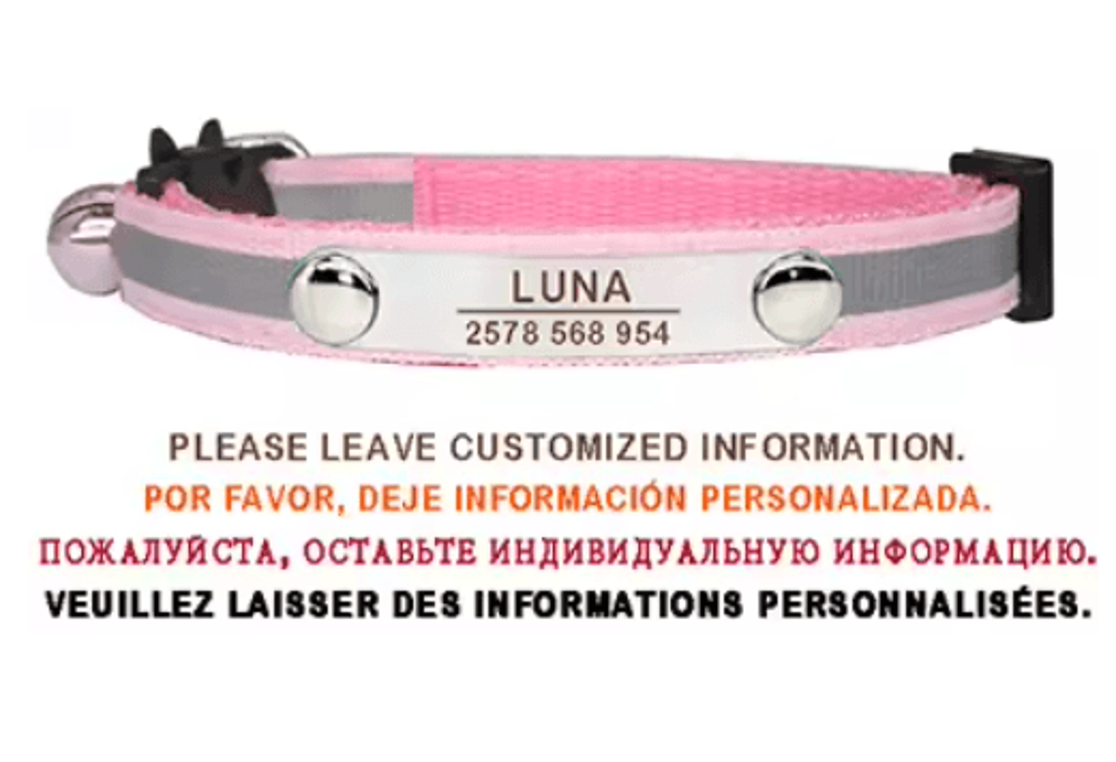 Personalized Reflective Cat Collar With Free Engraving  Safety Buckle 2