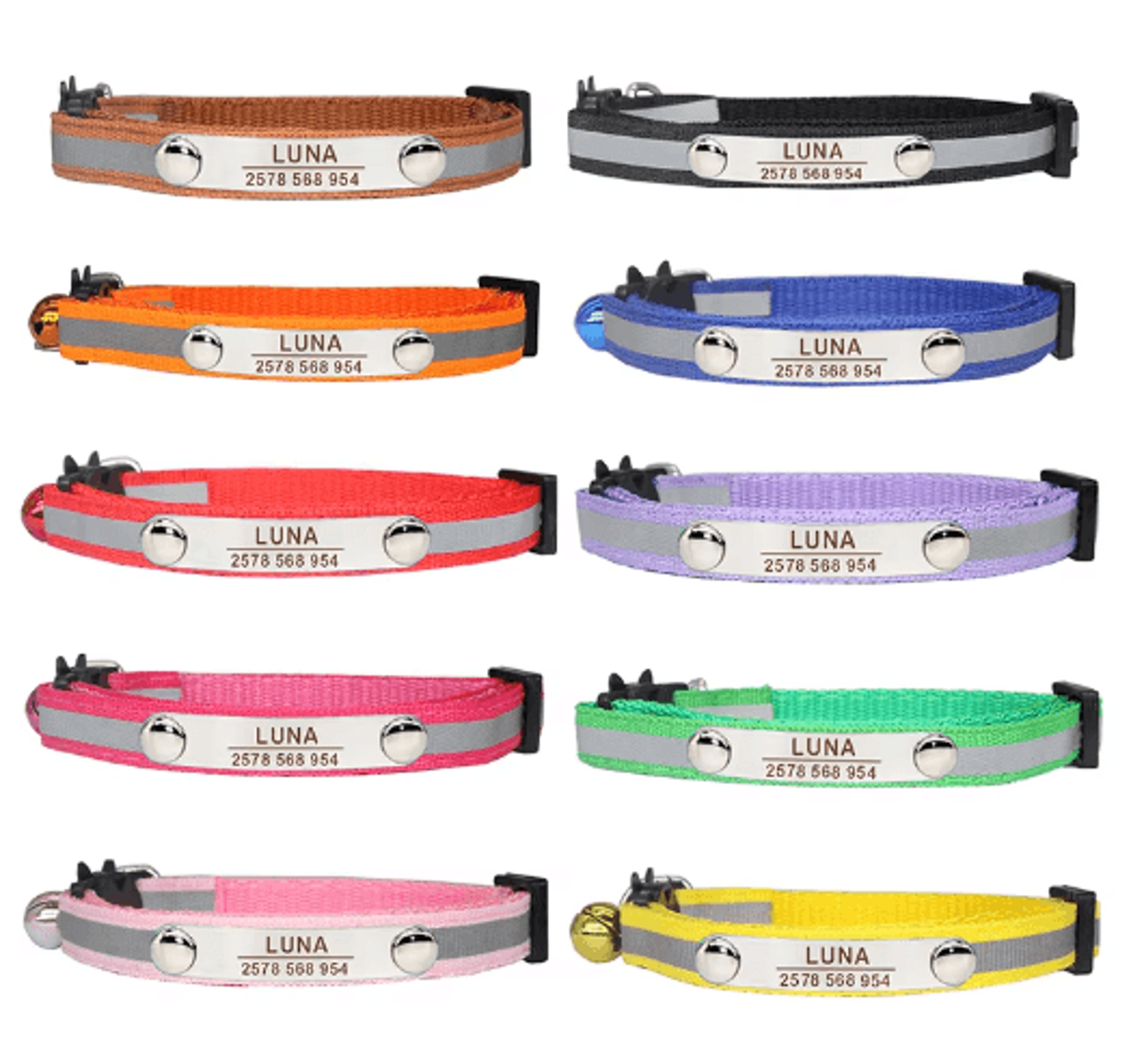 Personalized Reflective Cat Collar With Free Engraving  Safety Buckle 13