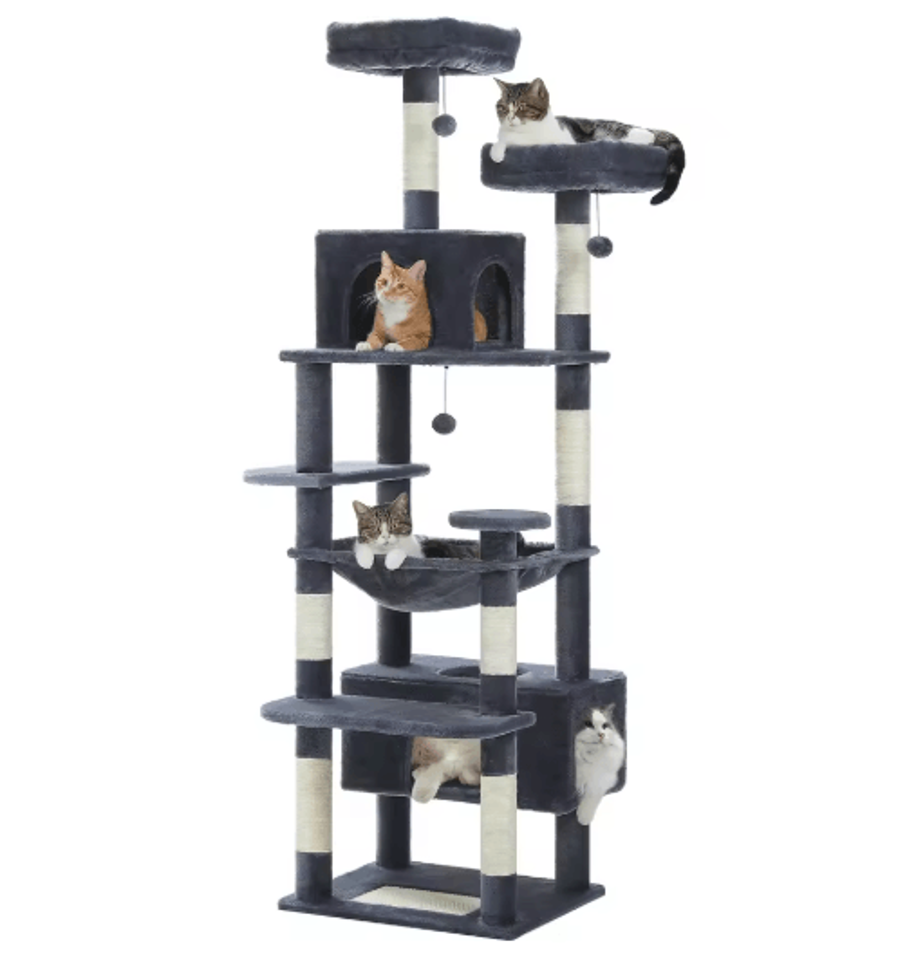 Deluxe MultiLevel Cat Tree Tower With Hammock Condo  Scratching Posts 5