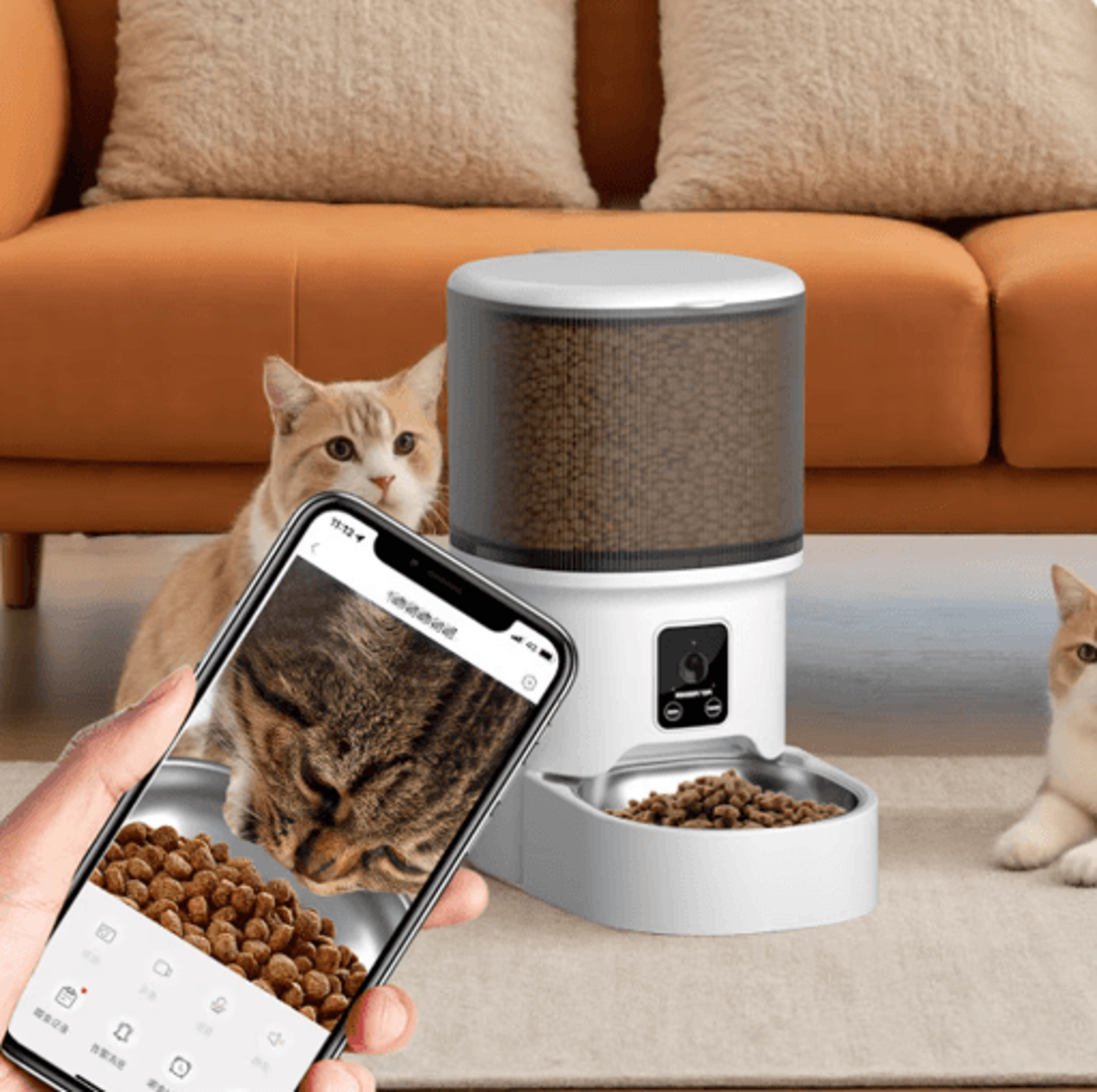 Smart WiFi Automatic Pet Feeder 4L For Cats  Dogs 8