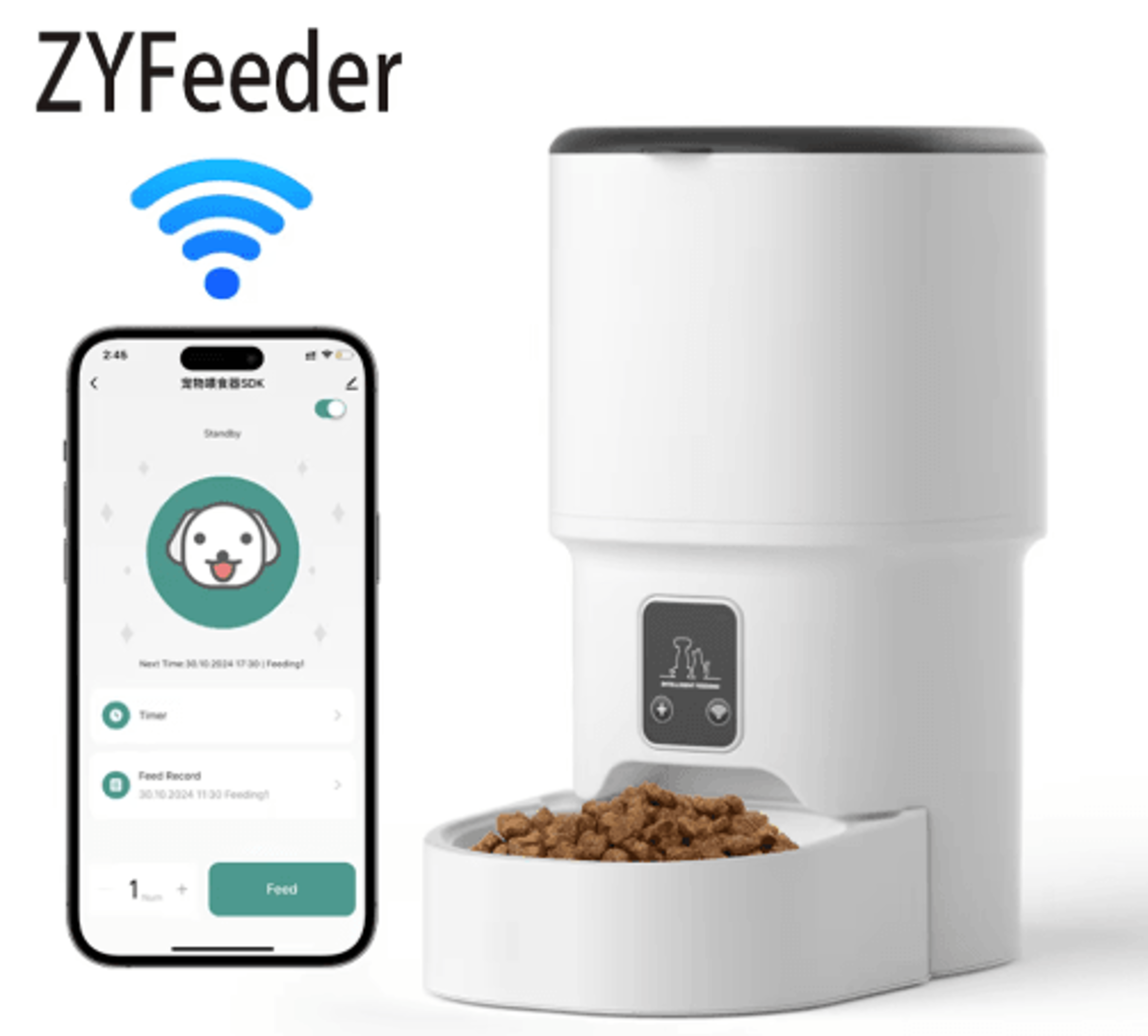 Smart WiFi Automatic Pet Feeder 4L For Cats  Dogs 0