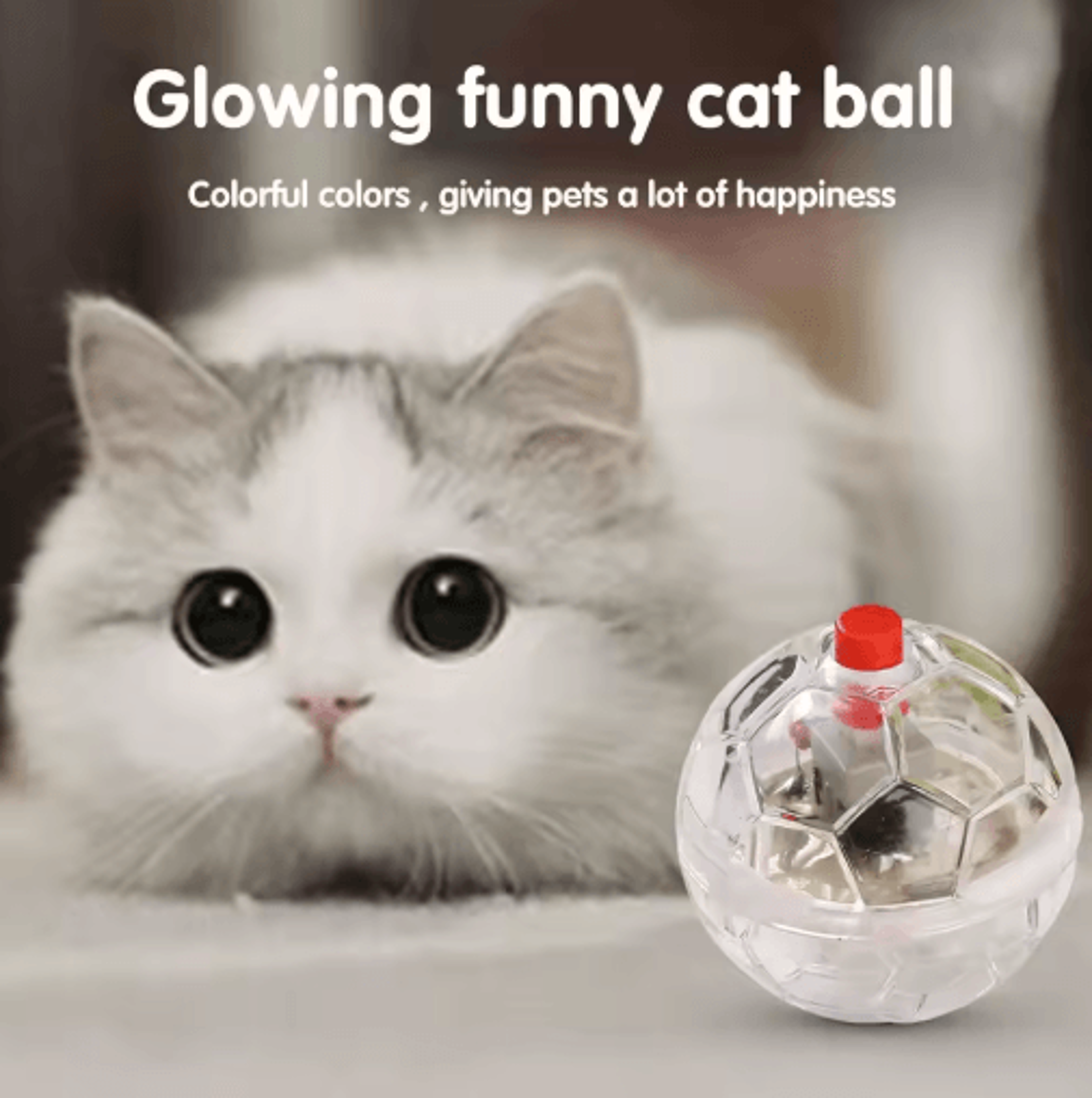 LED MotionActivated Flash Ball Toy For Cats  Interactive Indoor Play 4