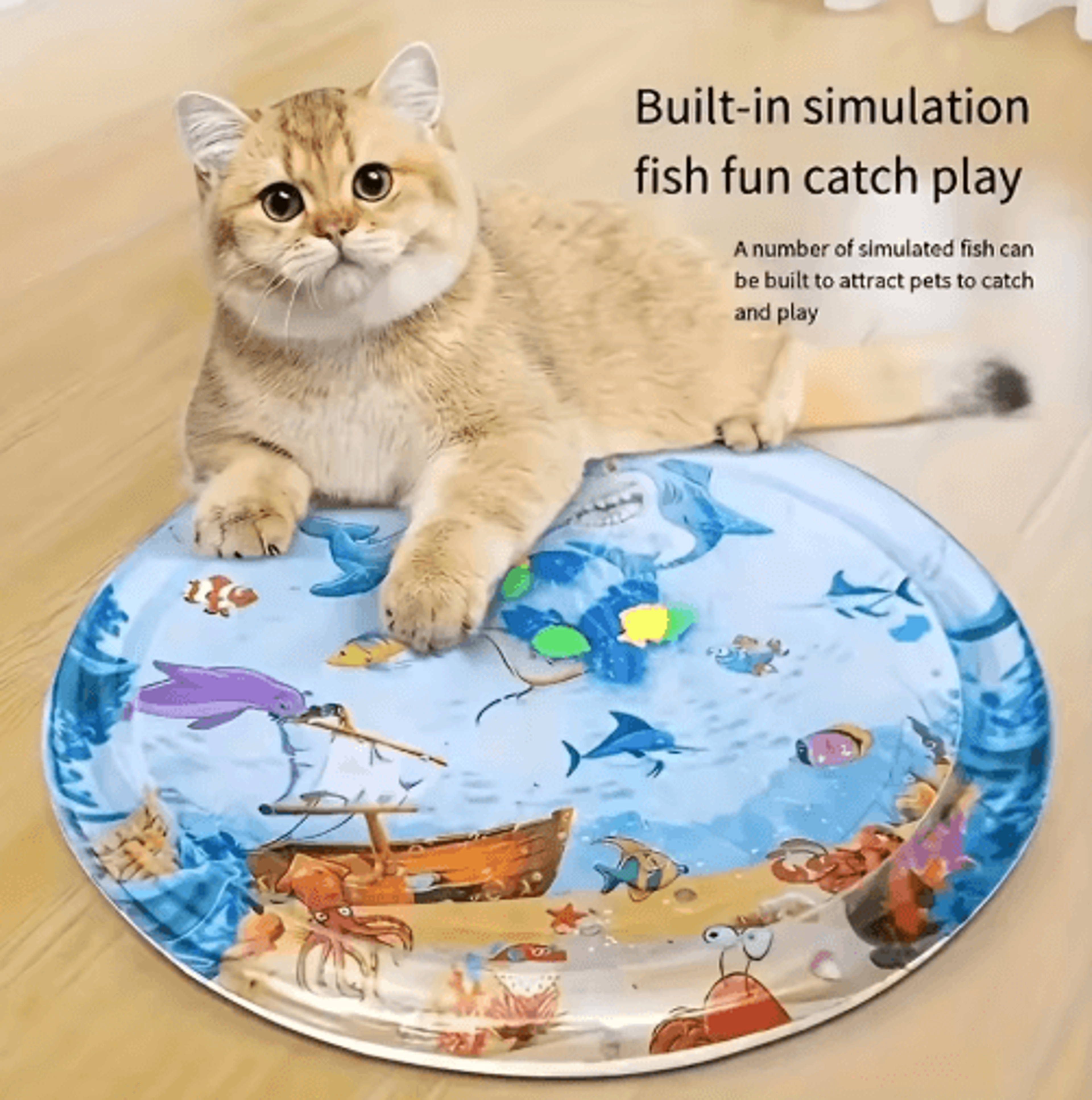 Interactive Floating Fish Water Play Mat For Cats  Kittens 7
