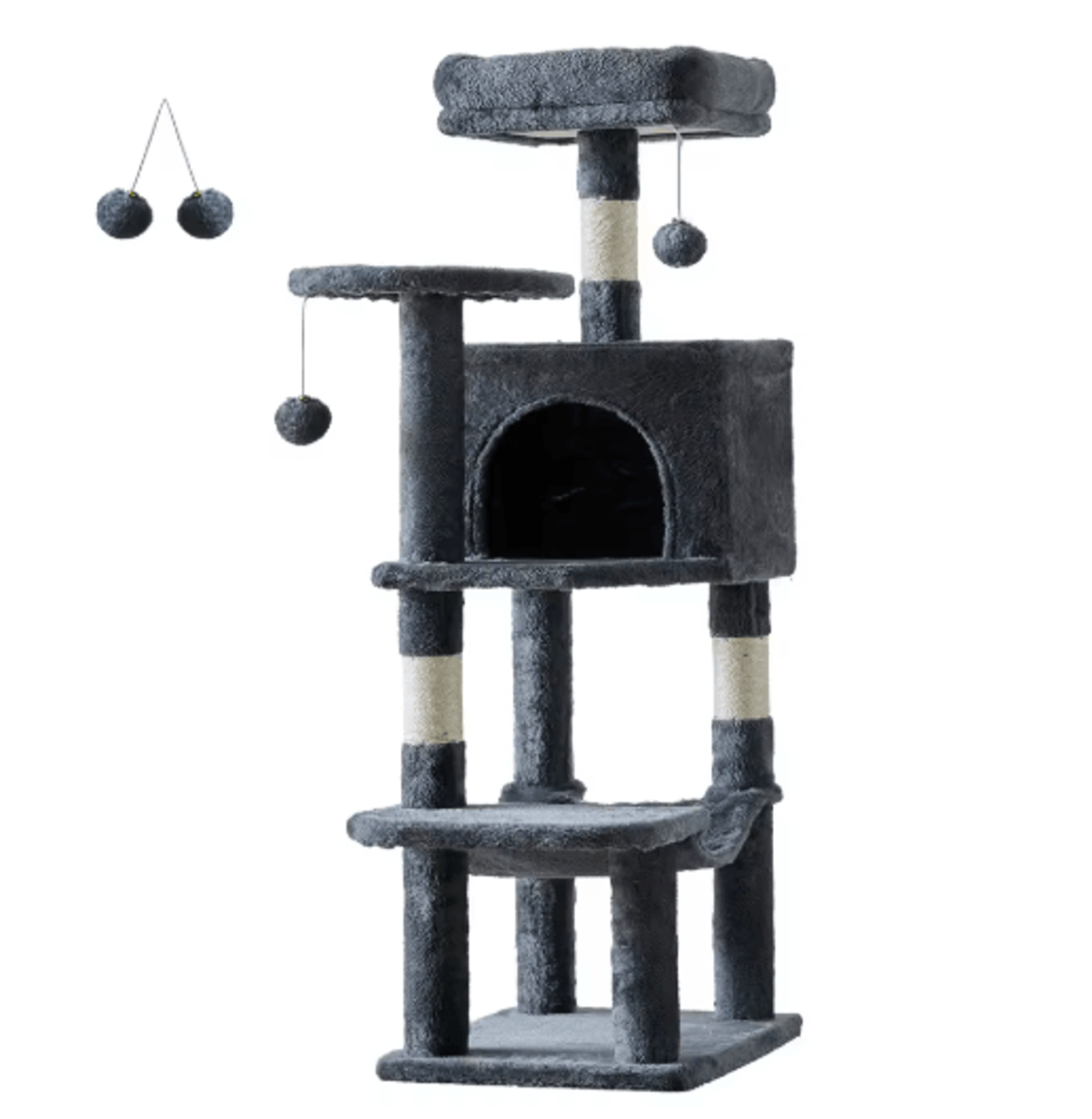 44Inch MultiLevel Cat Tree Tower With Sisal Scratching Posts  Cozy Cat House 2