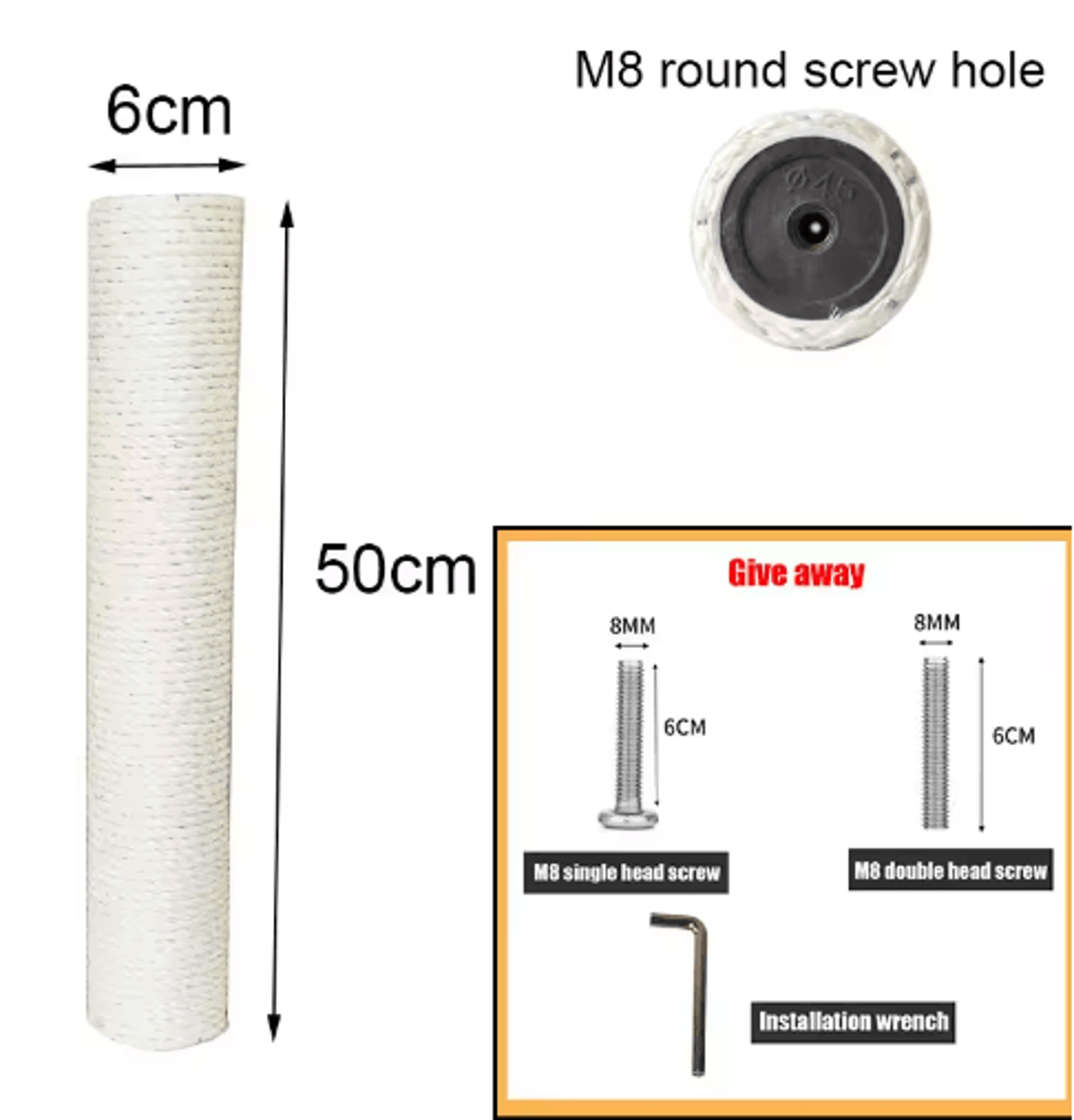 DIY PVC Cat Scratching Post Replacement With Natural Sisal Rope 10