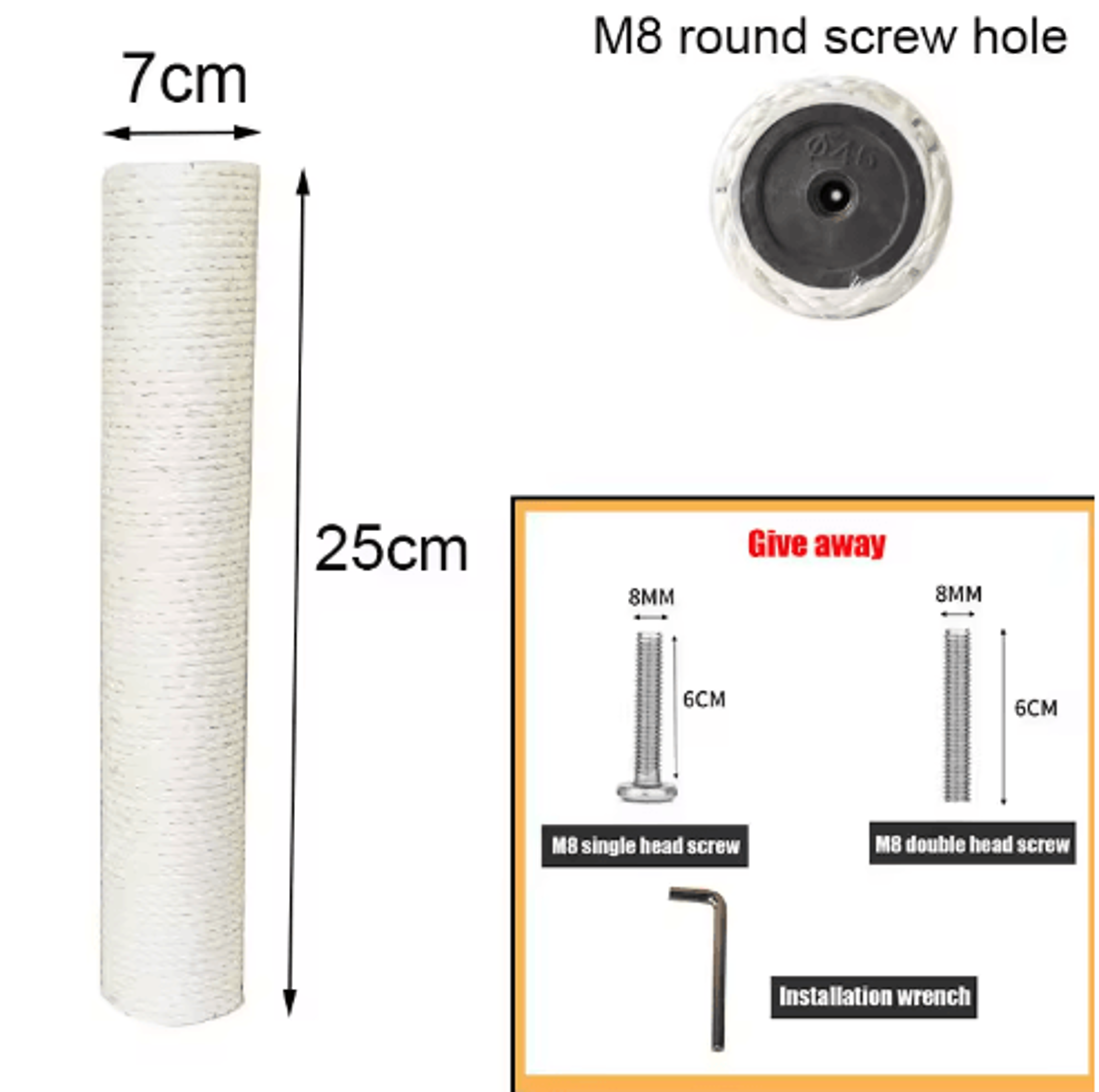 DIY PVC Cat Scratching Post Replacement With Natural Sisal Rope 8