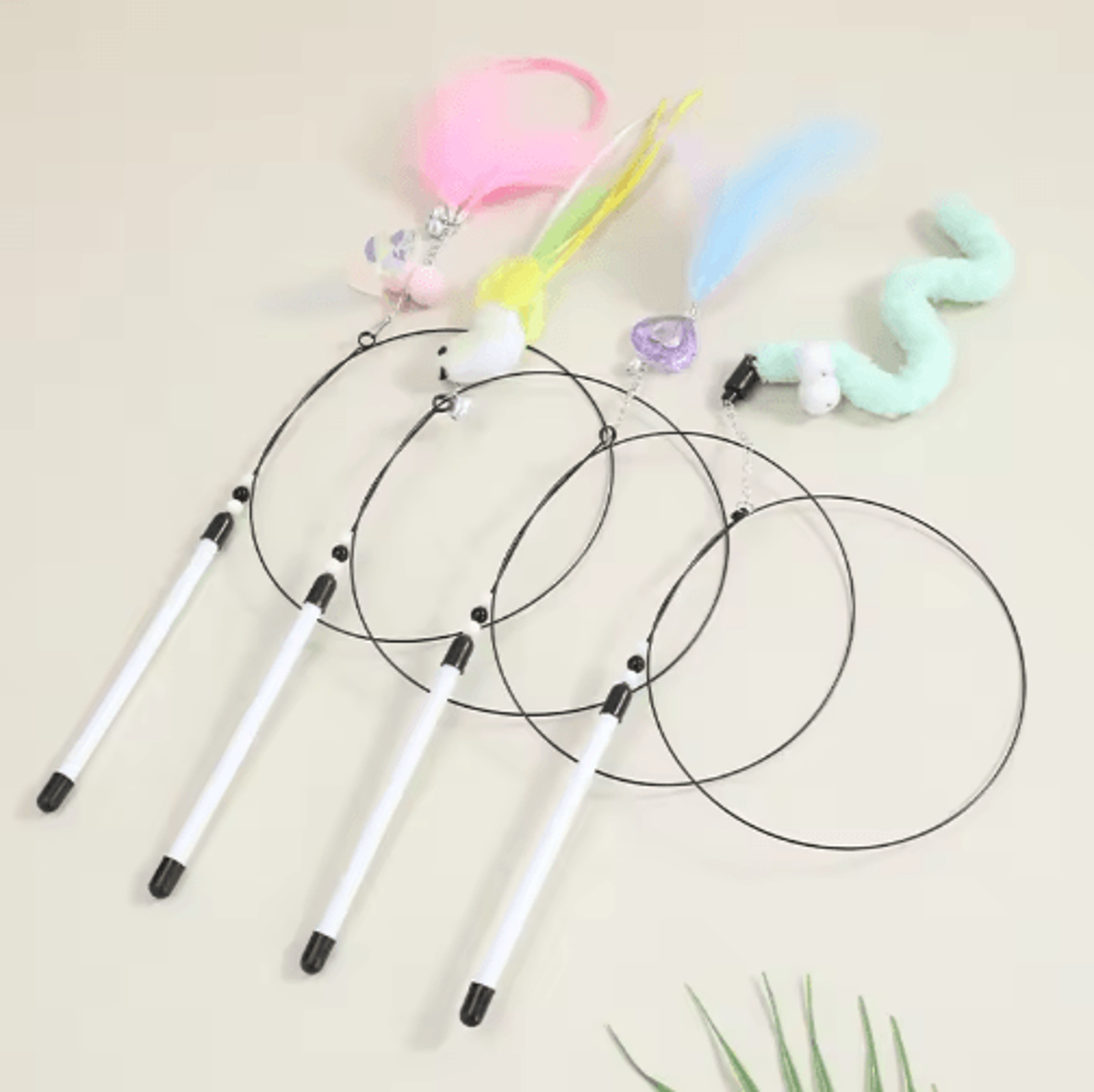 Telescopic Bird Feather Cat Teaser Wand With Bell For Interactive Play 0