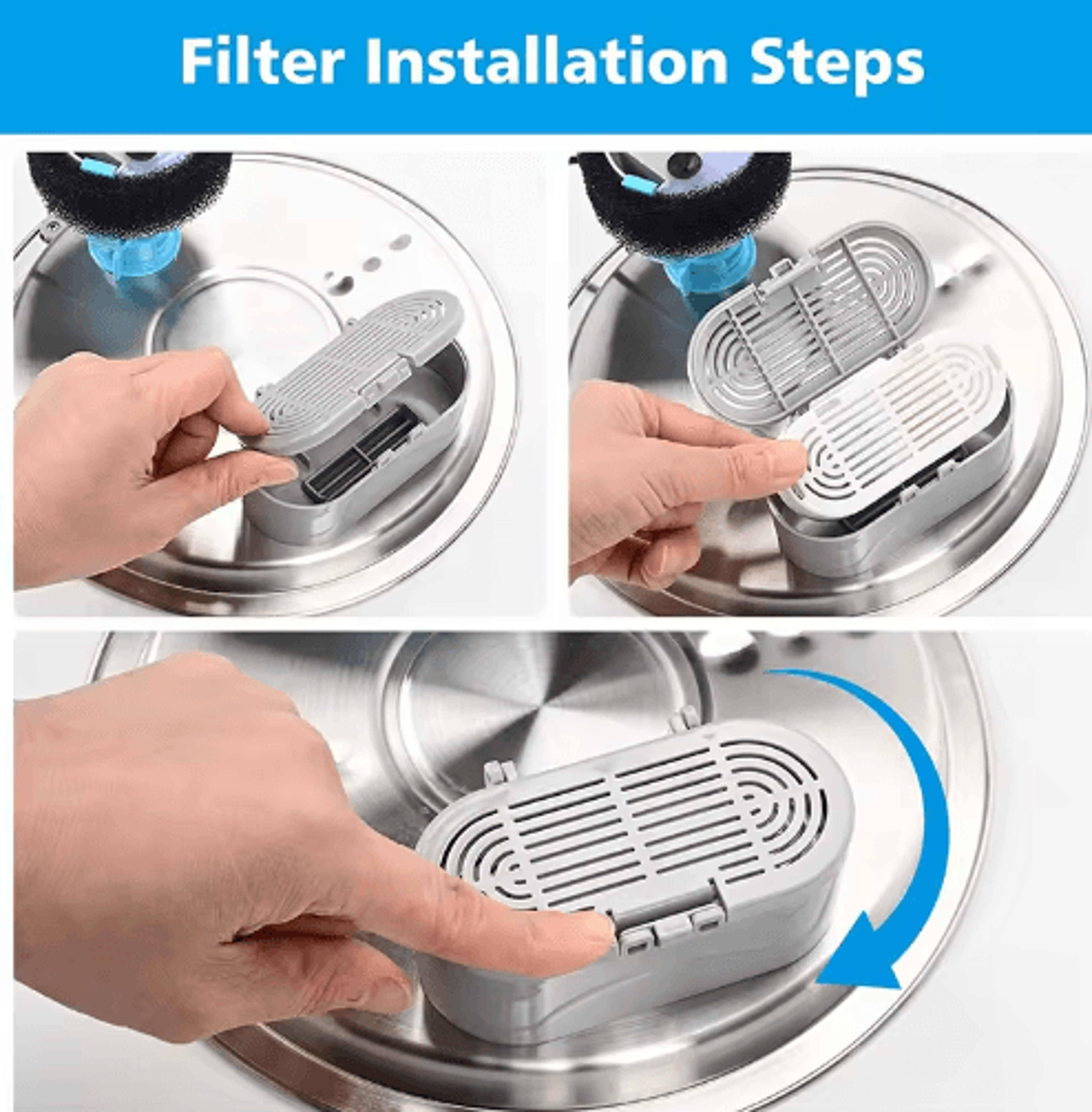 Replacement Water Fountain Filters For Cats  Pets  EasyClean Circulating Filtration System 5