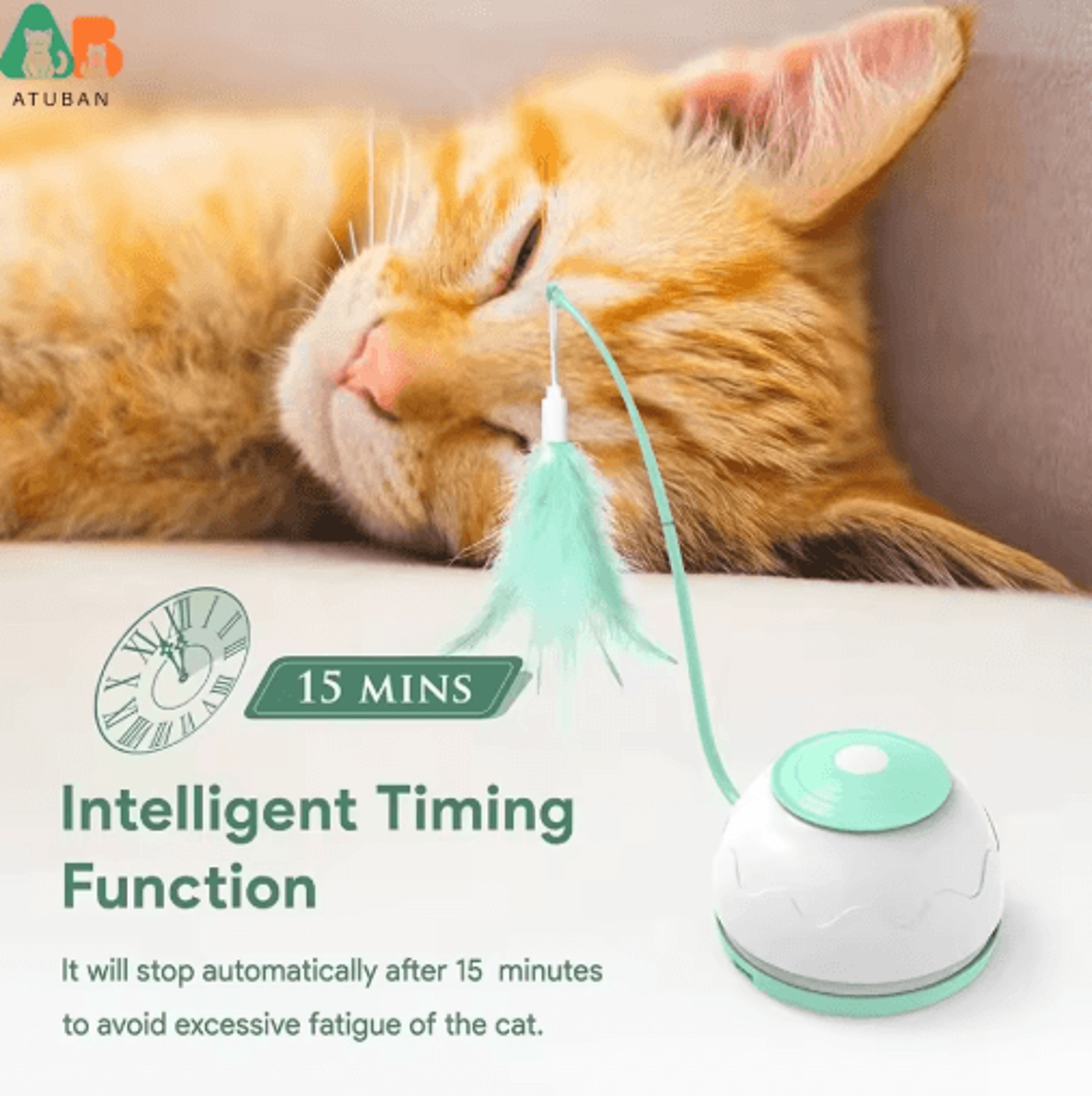 Automatic Interactive Cat Wand Toy  MotionActivated Feather Exercise Toy 5