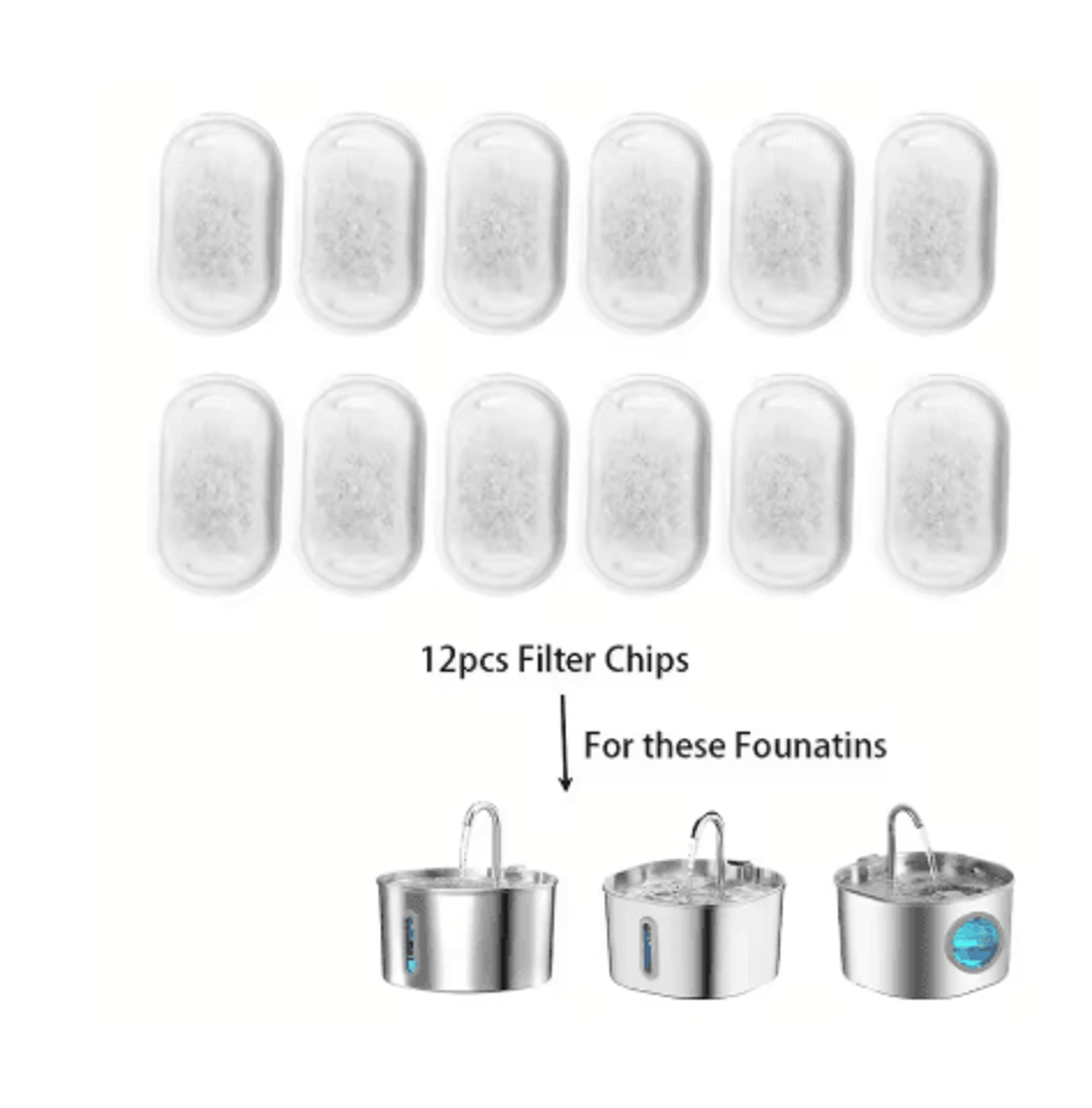 Premium Cat Water Fountain Filters Replacement Filter Set For Automatic Pet Water Dispensers 2
