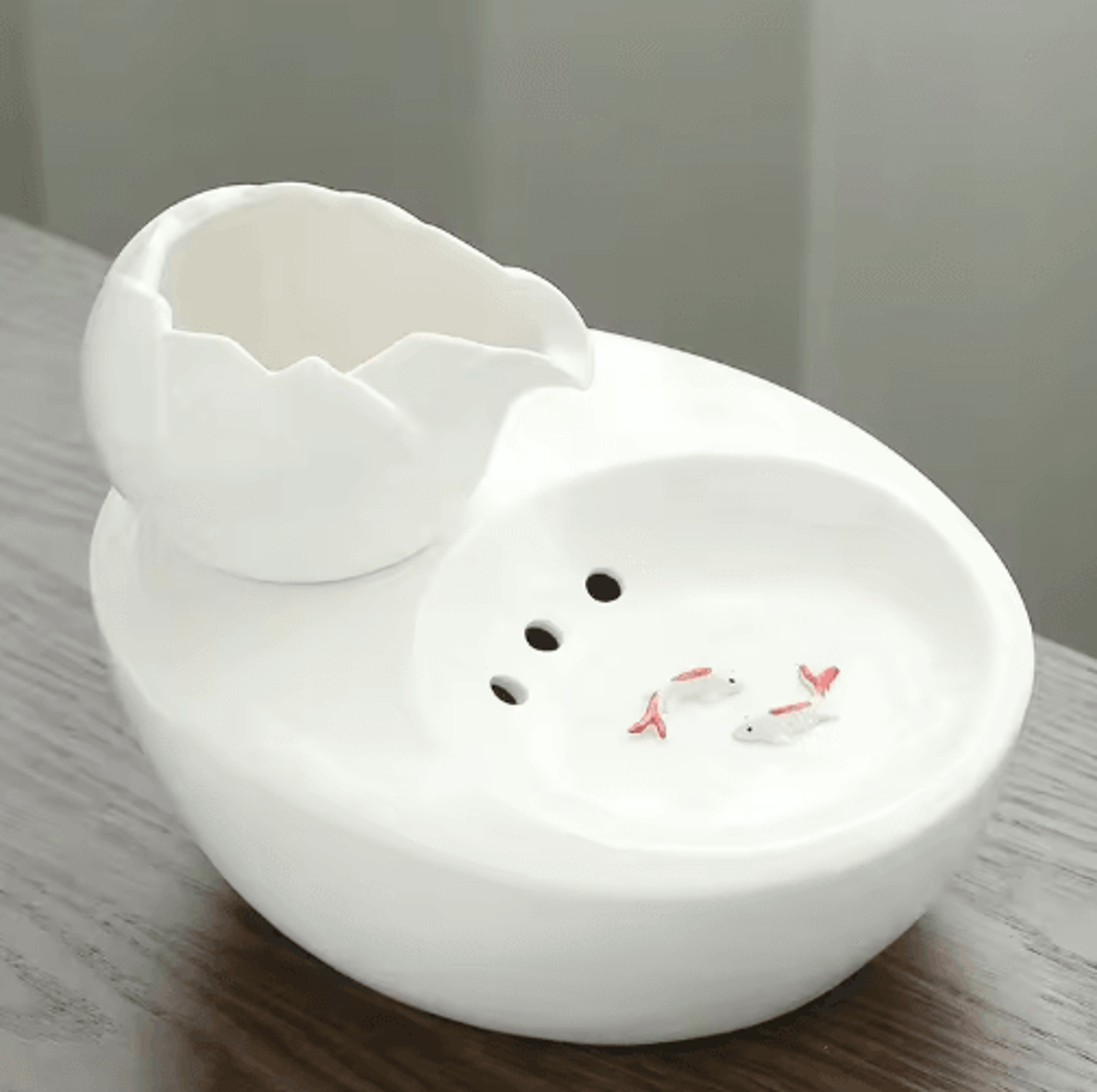 Ceramic Pet Water Fountain  USBPowered Automatic Drinking Fountain For Cats  Small Pets 3