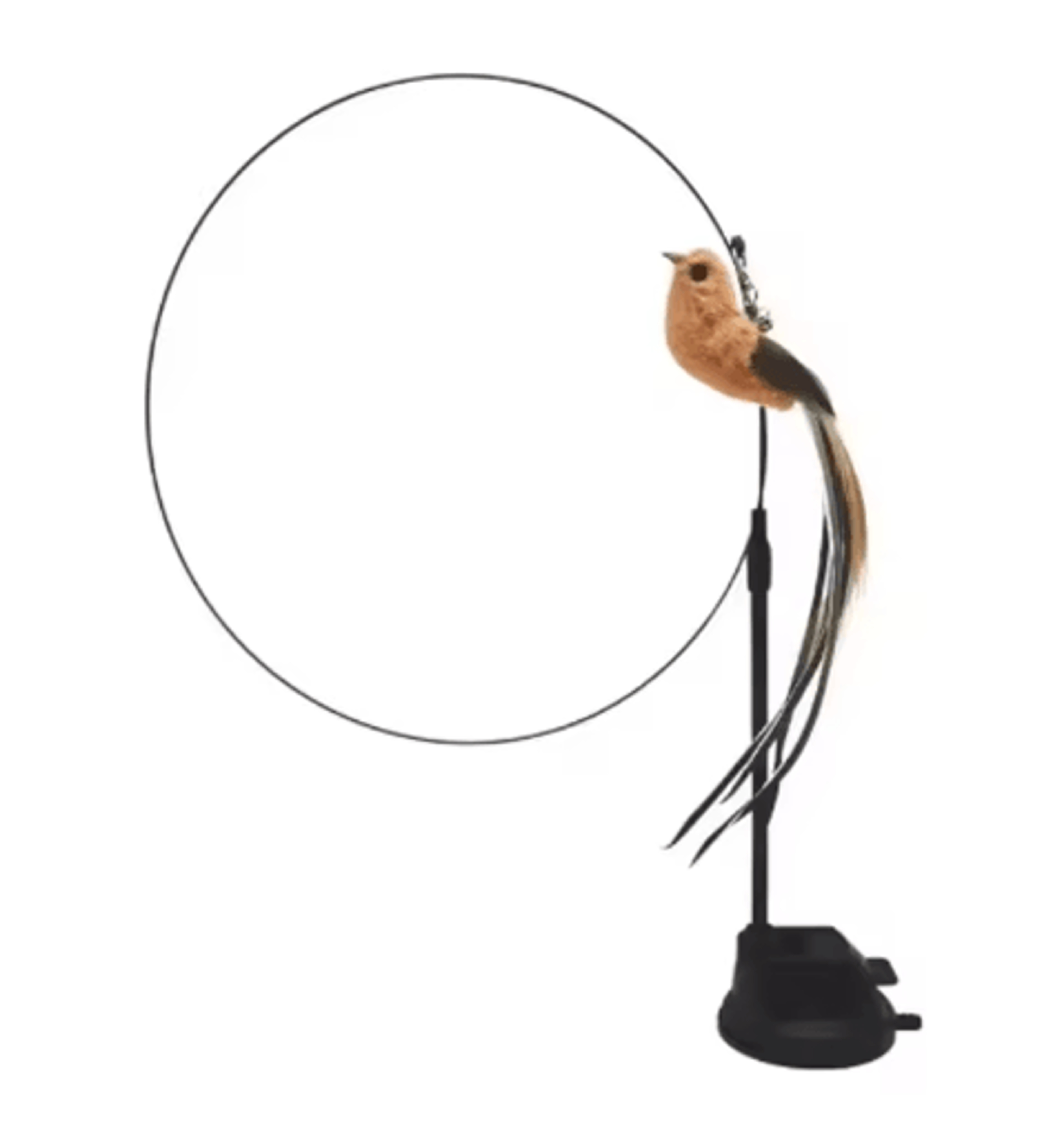 Interactive Feather Cat Teaser With Suction Cup  SelfPlay Wand Toy With Bell  Bird Attachment 1