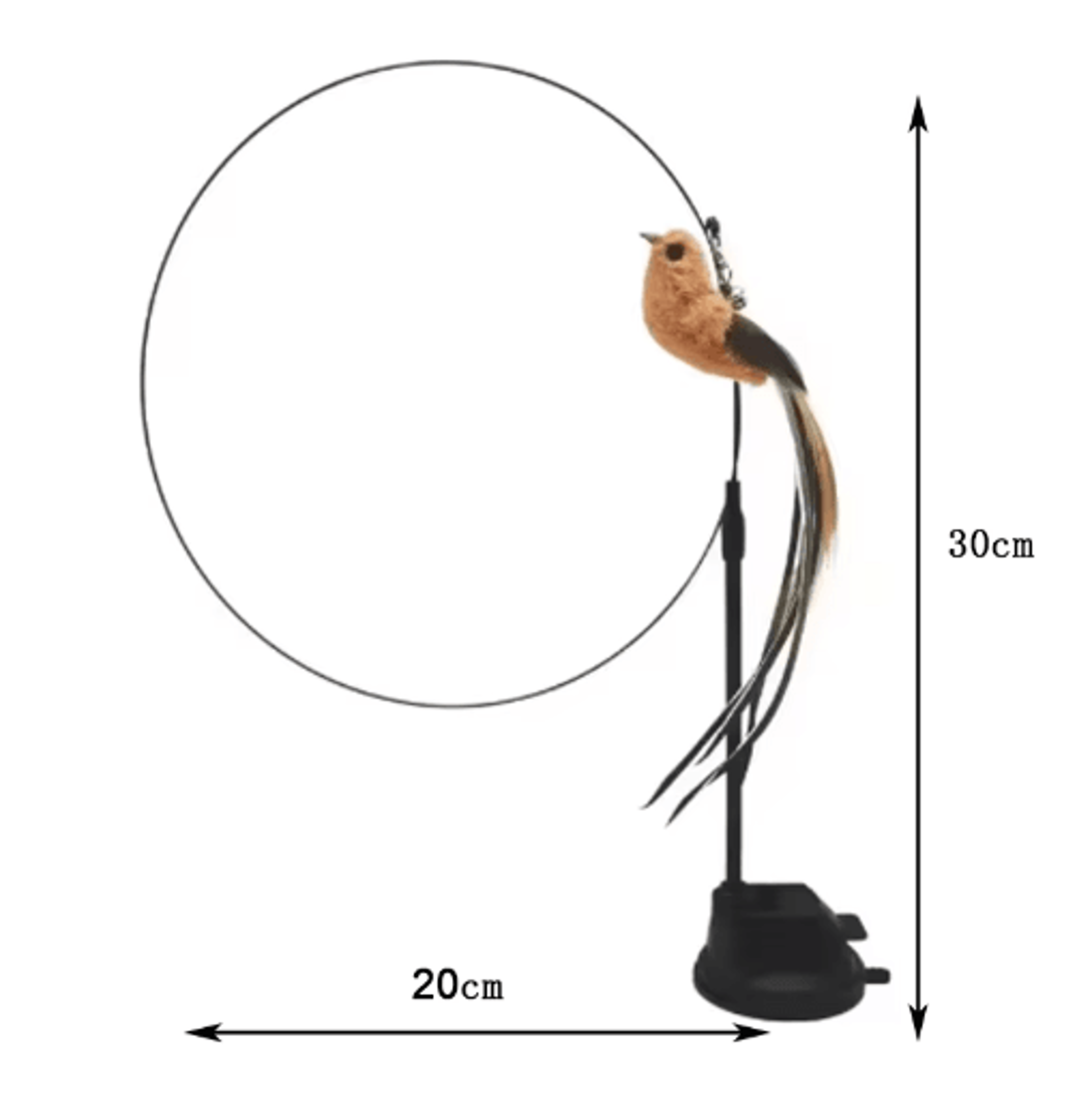 Interactive Feather Cat Teaser With Suction Cup  SelfPlay Wand Toy With Bell  Bird Attachment 2