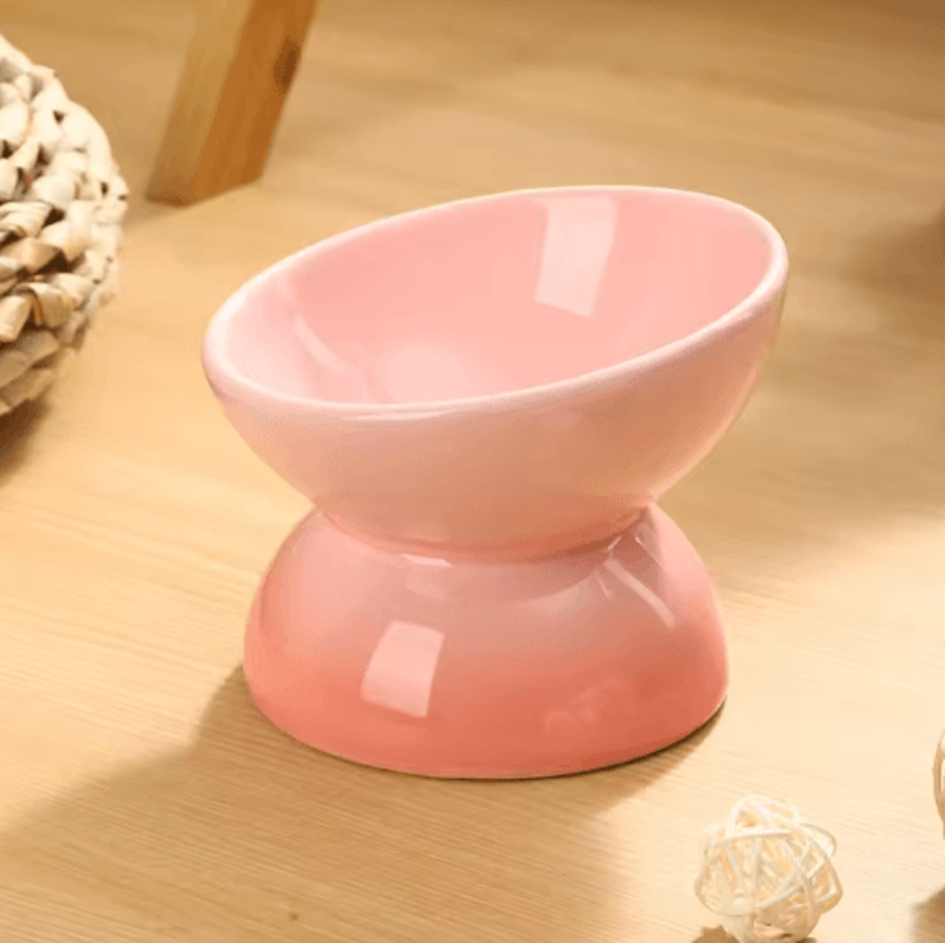 Elevated Tilted Ceramic Cat Bowl  Dishwasher  Microwave Safe Pet Feeding Dish 1