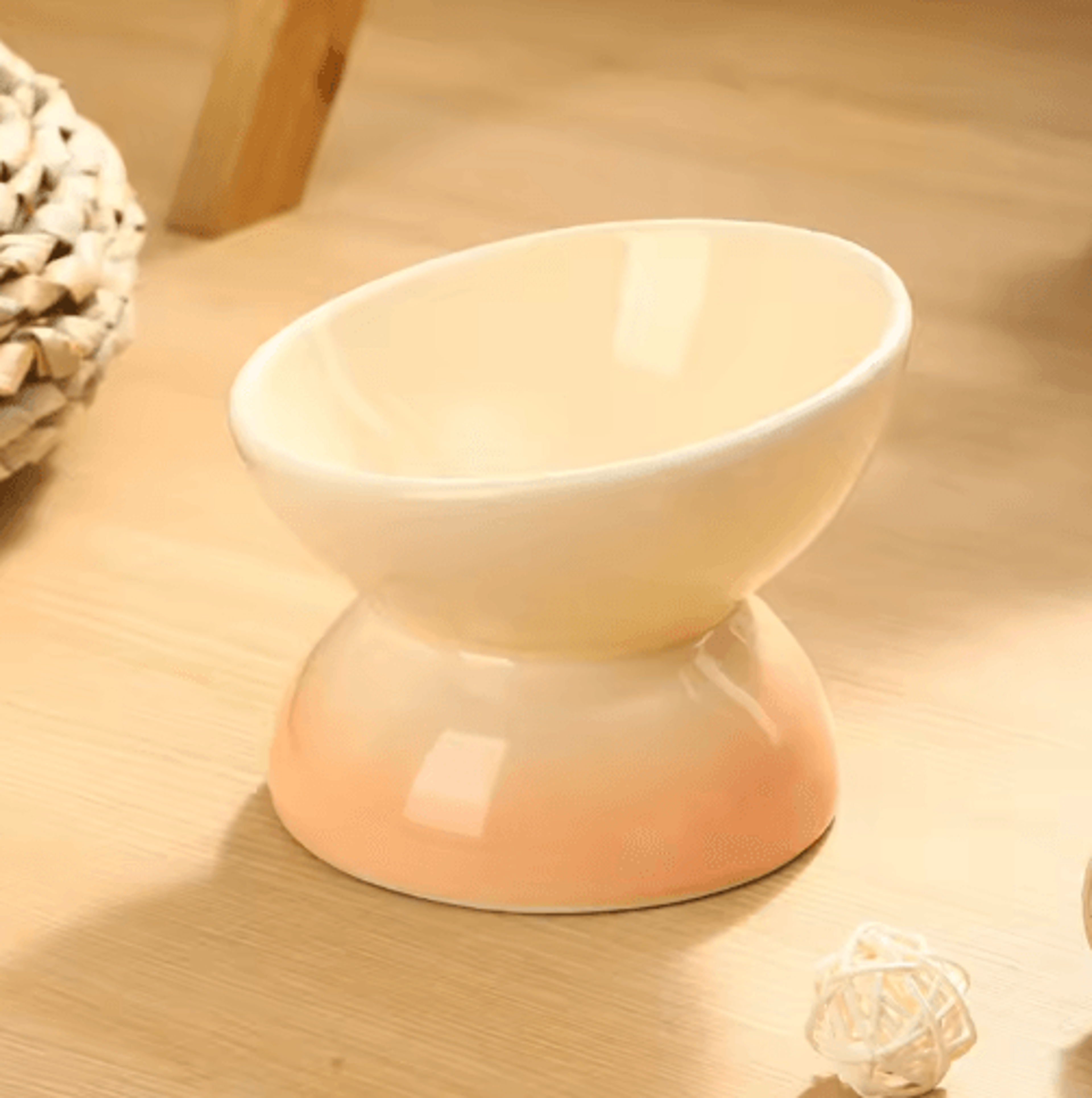 Elevated Tilted Ceramic Cat Bowl  Dishwasher  Microwave Safe Pet Feeding Dish 2
