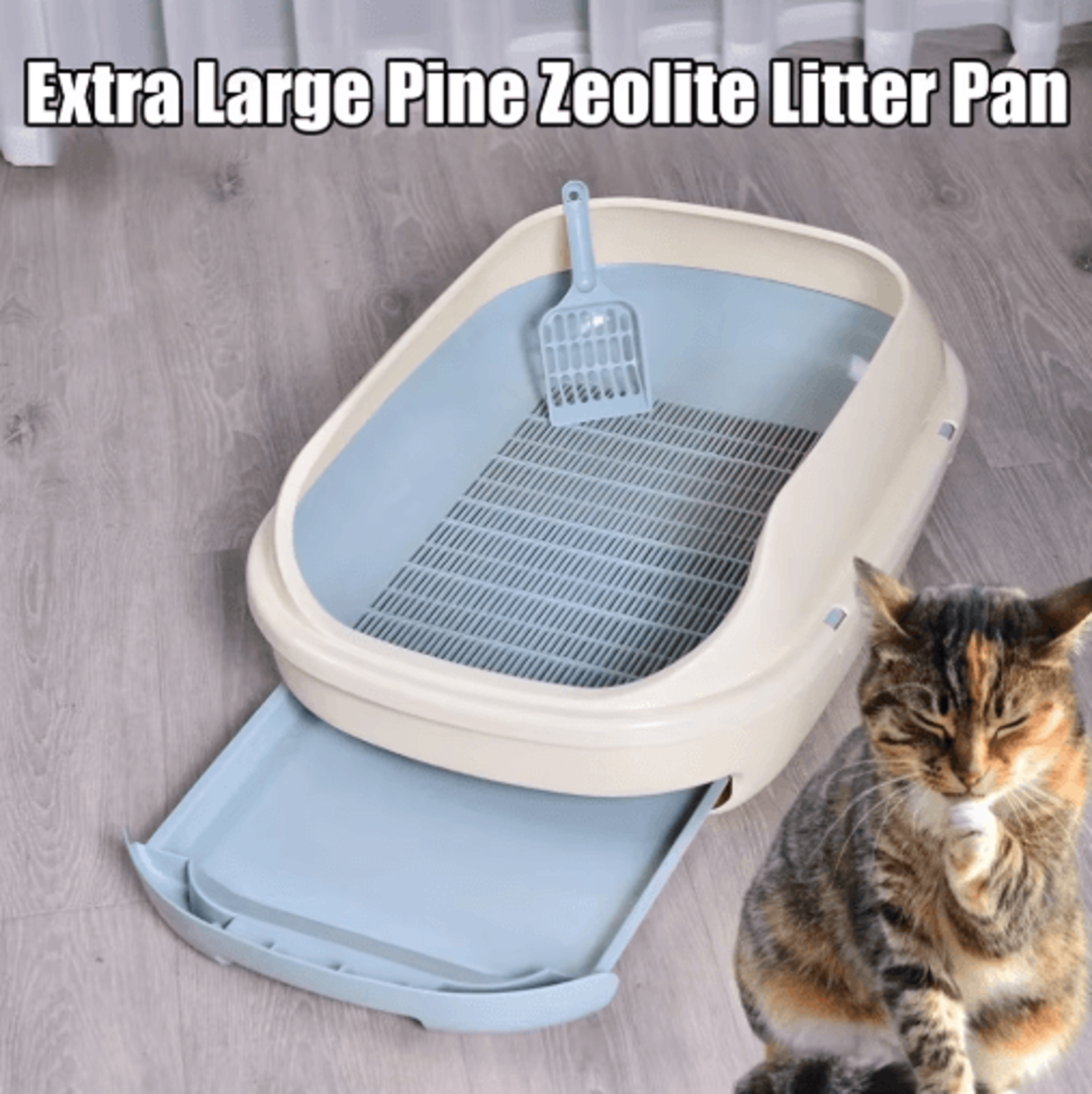 Extra Large Semi Closed DoubleLayer Cat Litter Box  EasyClean Drawer Litter Pan 0