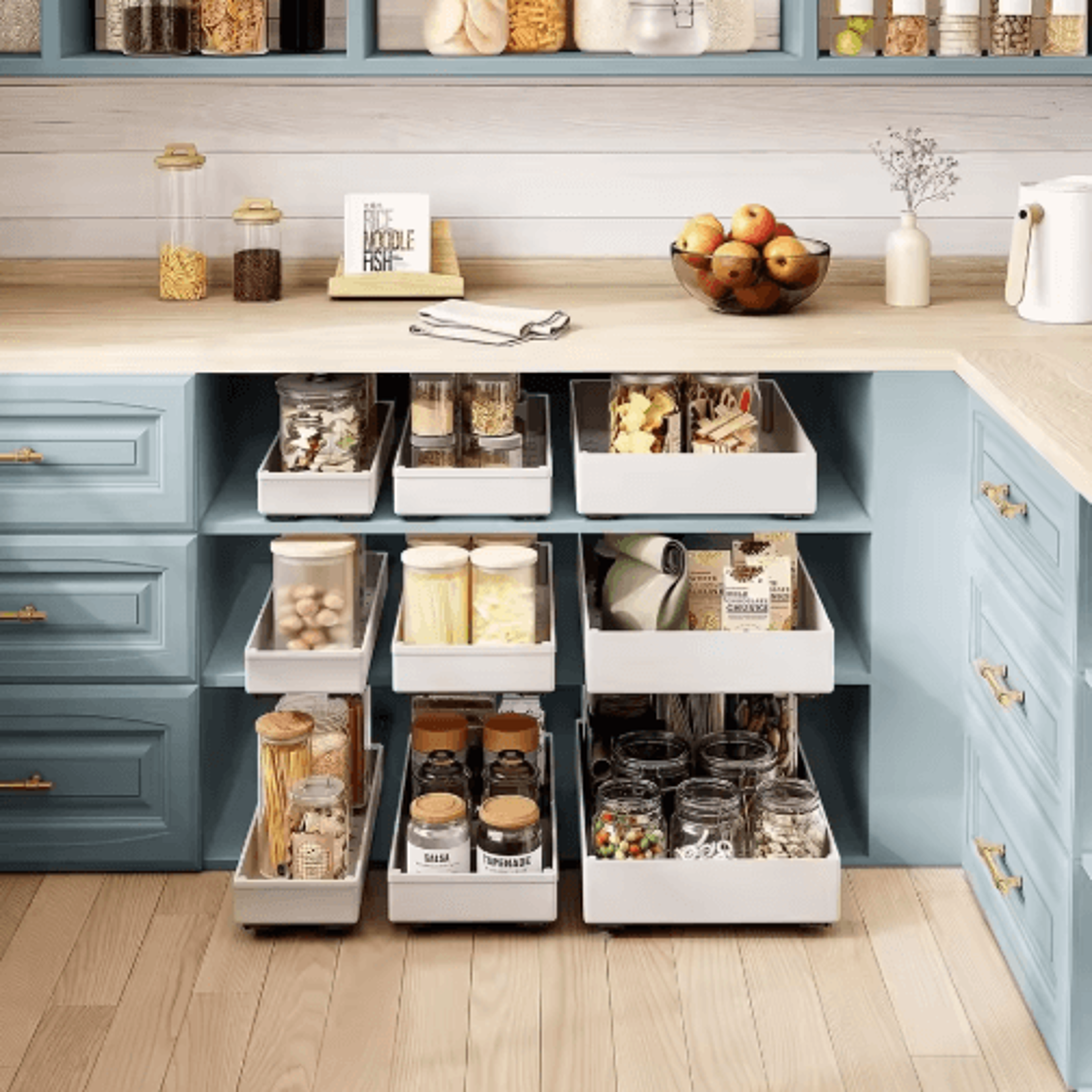 PullOut Cabinet Storage Rack  Sliding Pantry Organizer Tray For Kitchen Cabinets 7