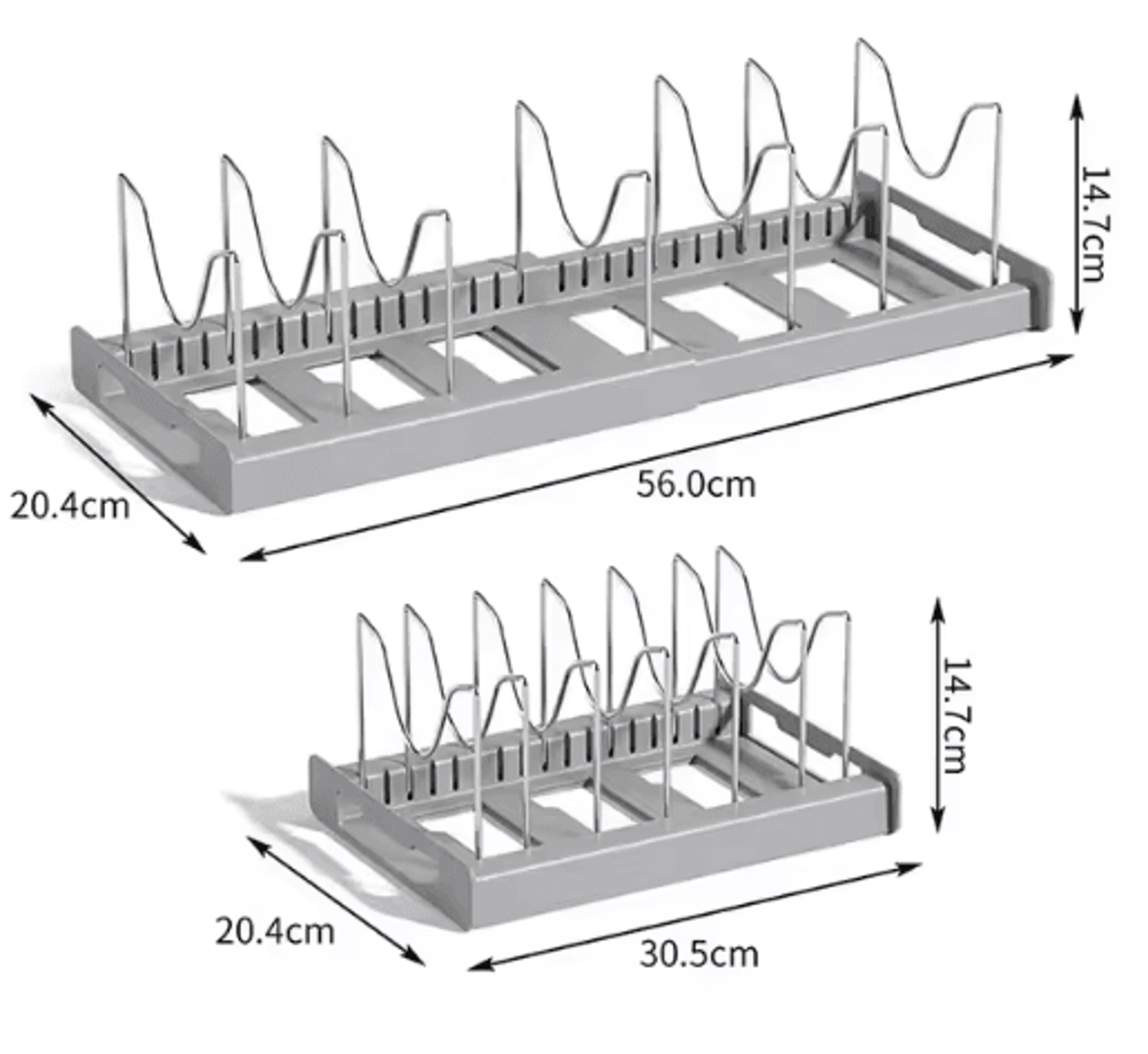 Expandable Pot  Pan Organizer Rack With 7 Adjustable Compartments 1