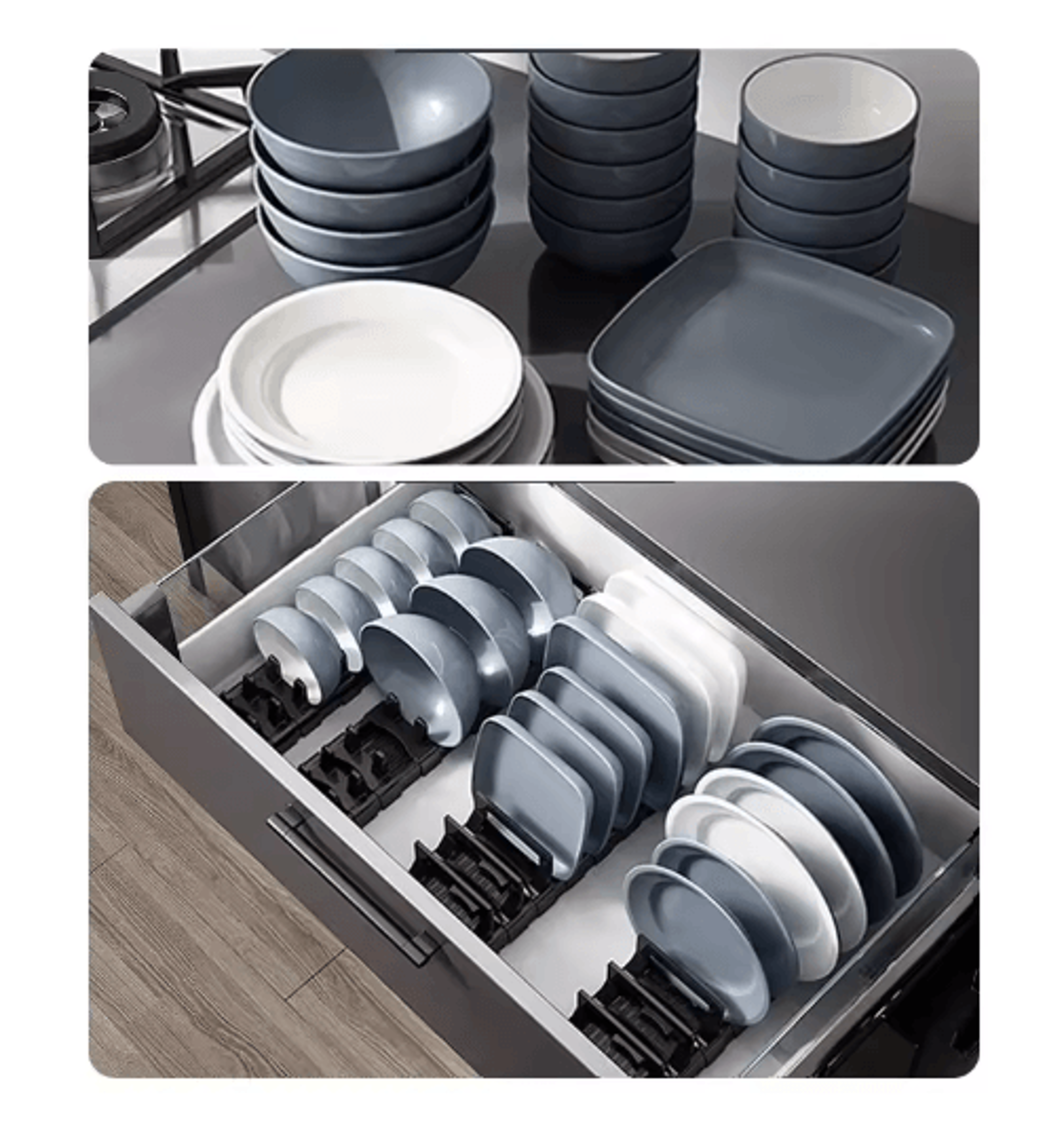 Adjustable Under Cabinet Dish  Bowl Drying Rack For Kitchen Storage 8