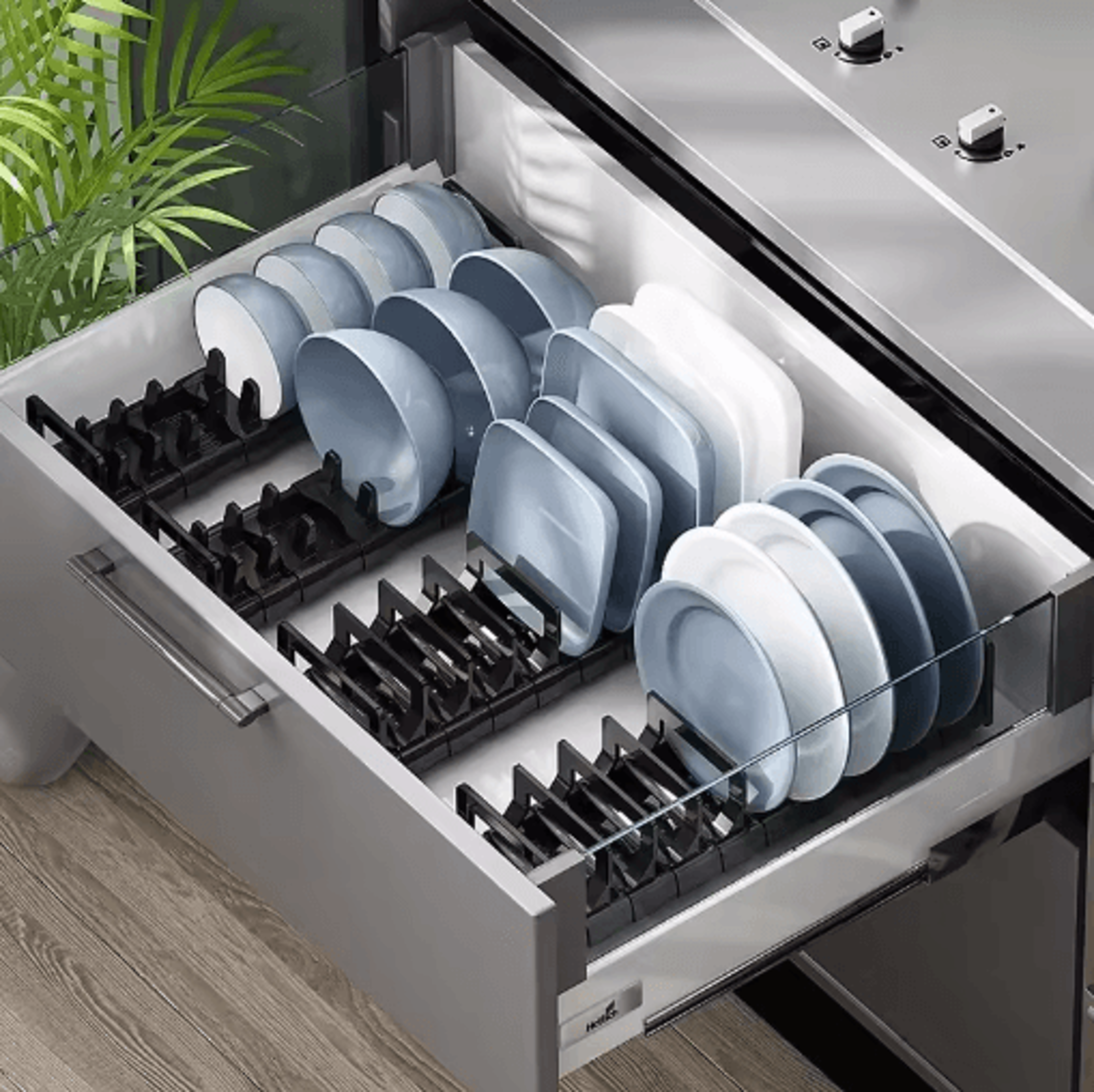 Adjustable Under Cabinet Dish  Bowl Drying Rack For Kitchen Storage 0