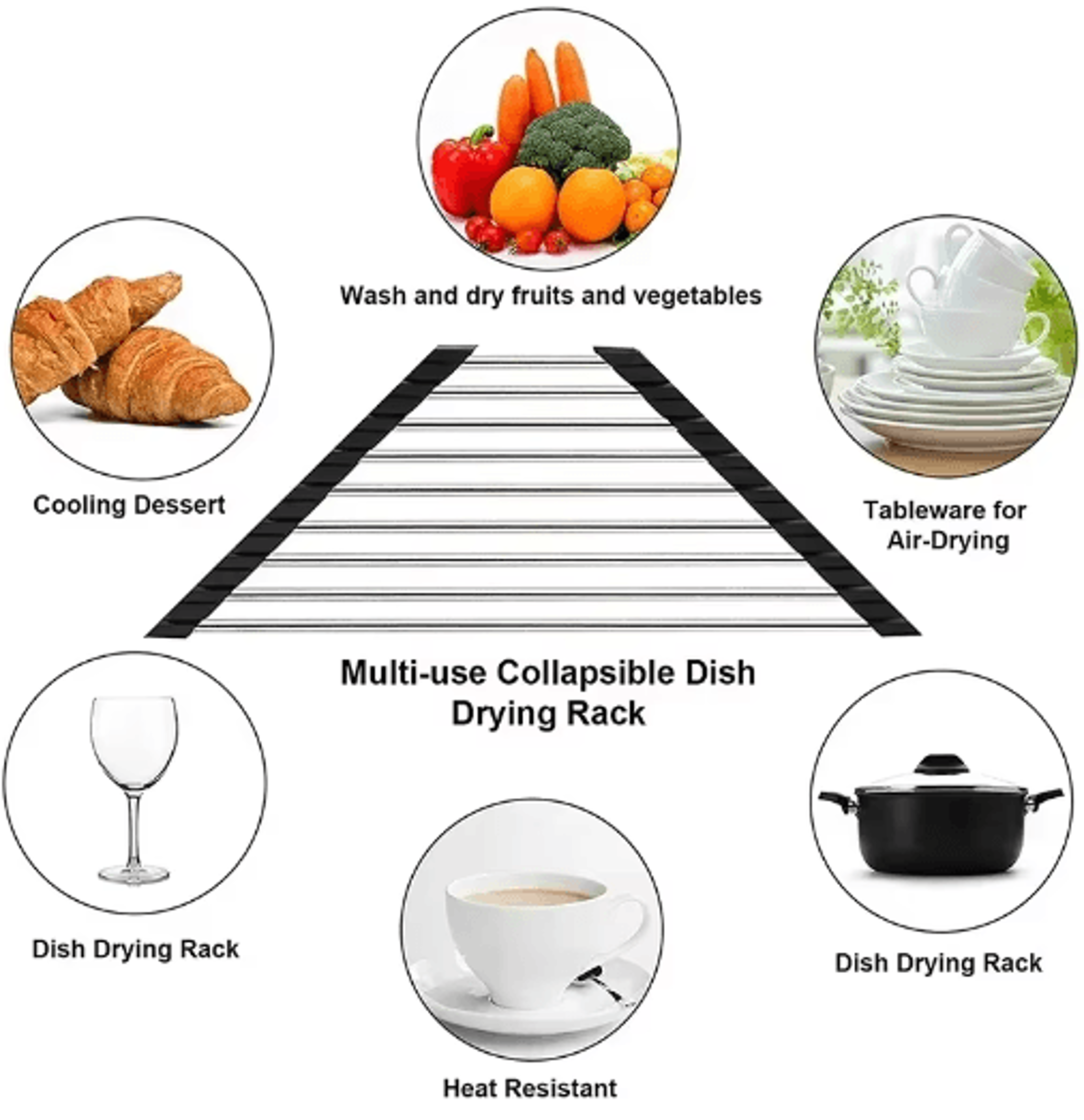 Foldable Sink Drain Rack For Fruits Vegetables  Kitchen Essentials 4