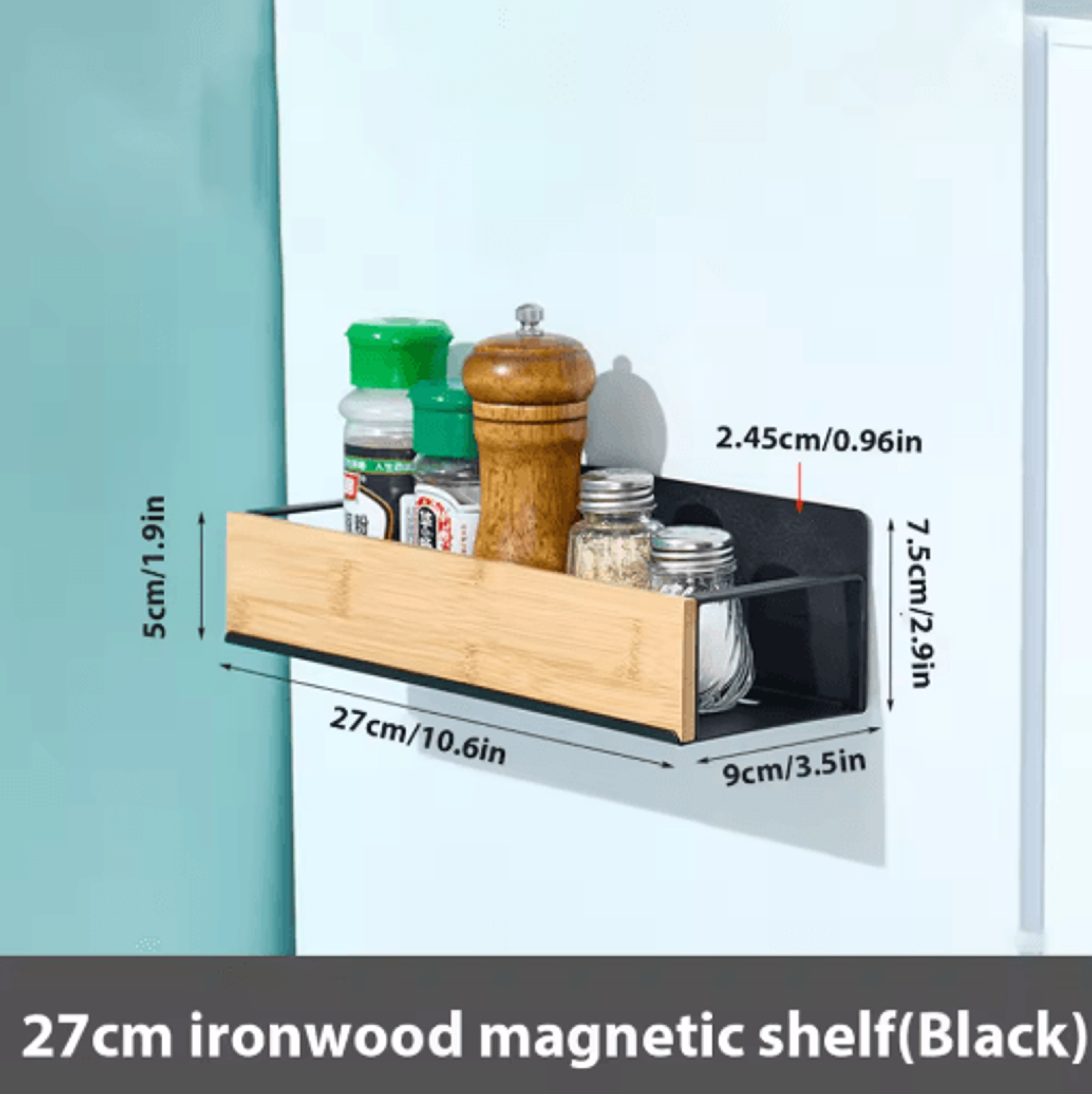 Magnetic Refrigerator Spice Rack Shelf  SpaceSaving Kitchen Organizer 6