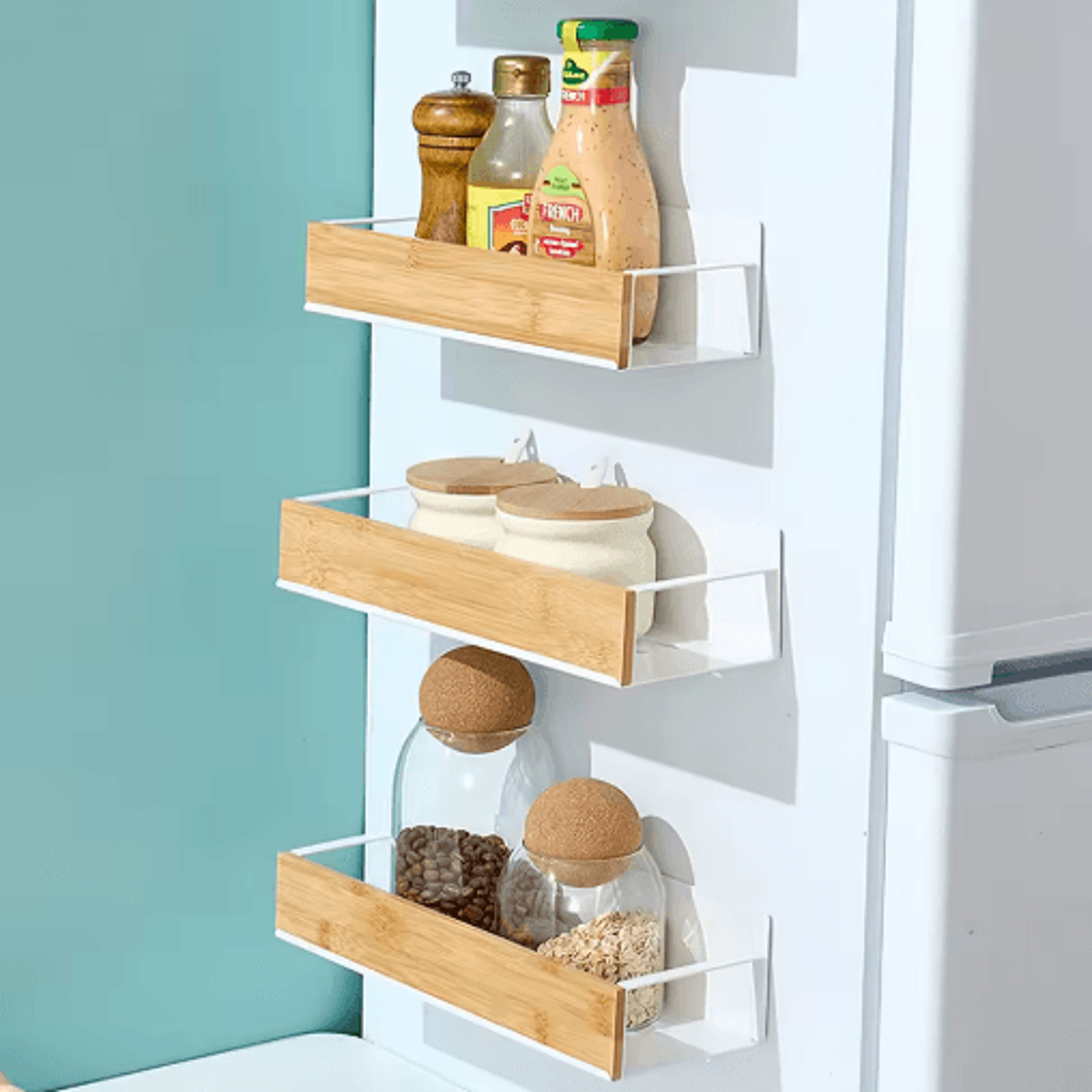 Magnetic Refrigerator Spice Rack Shelf  SpaceSaving Kitchen Organizer 8