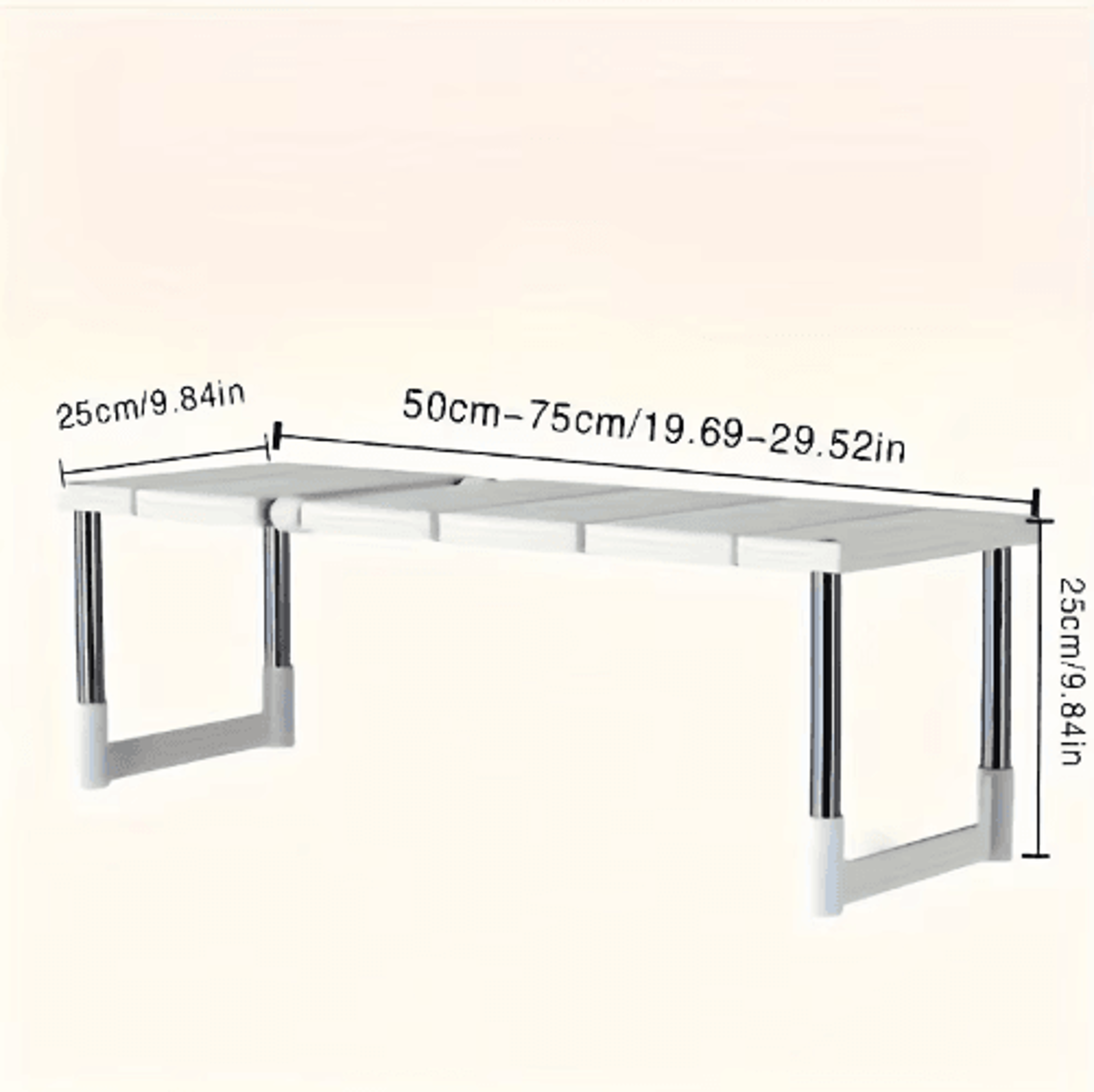 Adjustable Stainless Steel UnderSink Storage Rack For Kitchen  Bathroom Organization 4