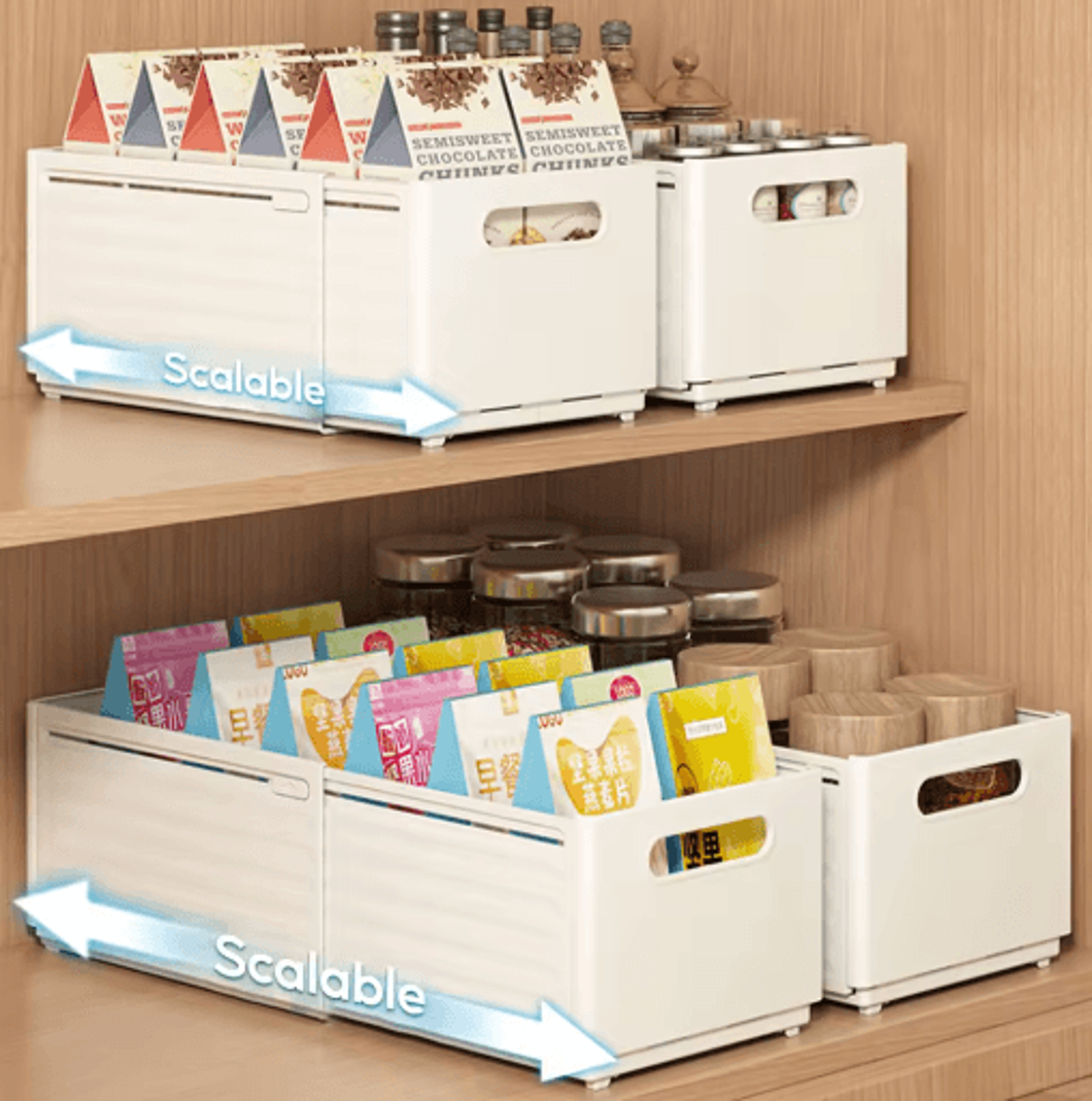 Retractable Kitchen Storage Box For Snacks Spices  Refrigerator Organization 0