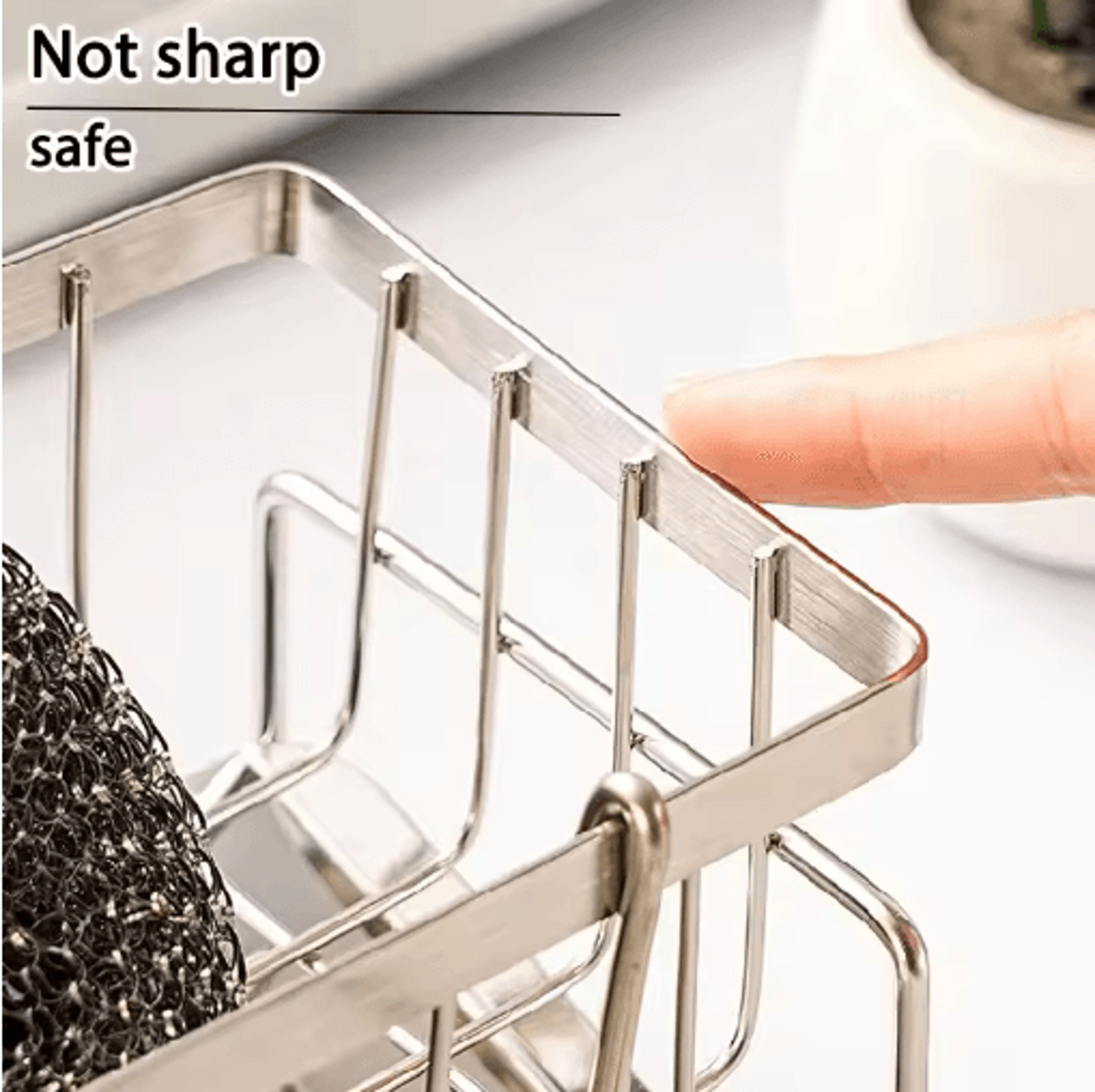 Stainless Steel Kitchen Sink Drain Rack For Sponge  Cleaning Tool Organization 5