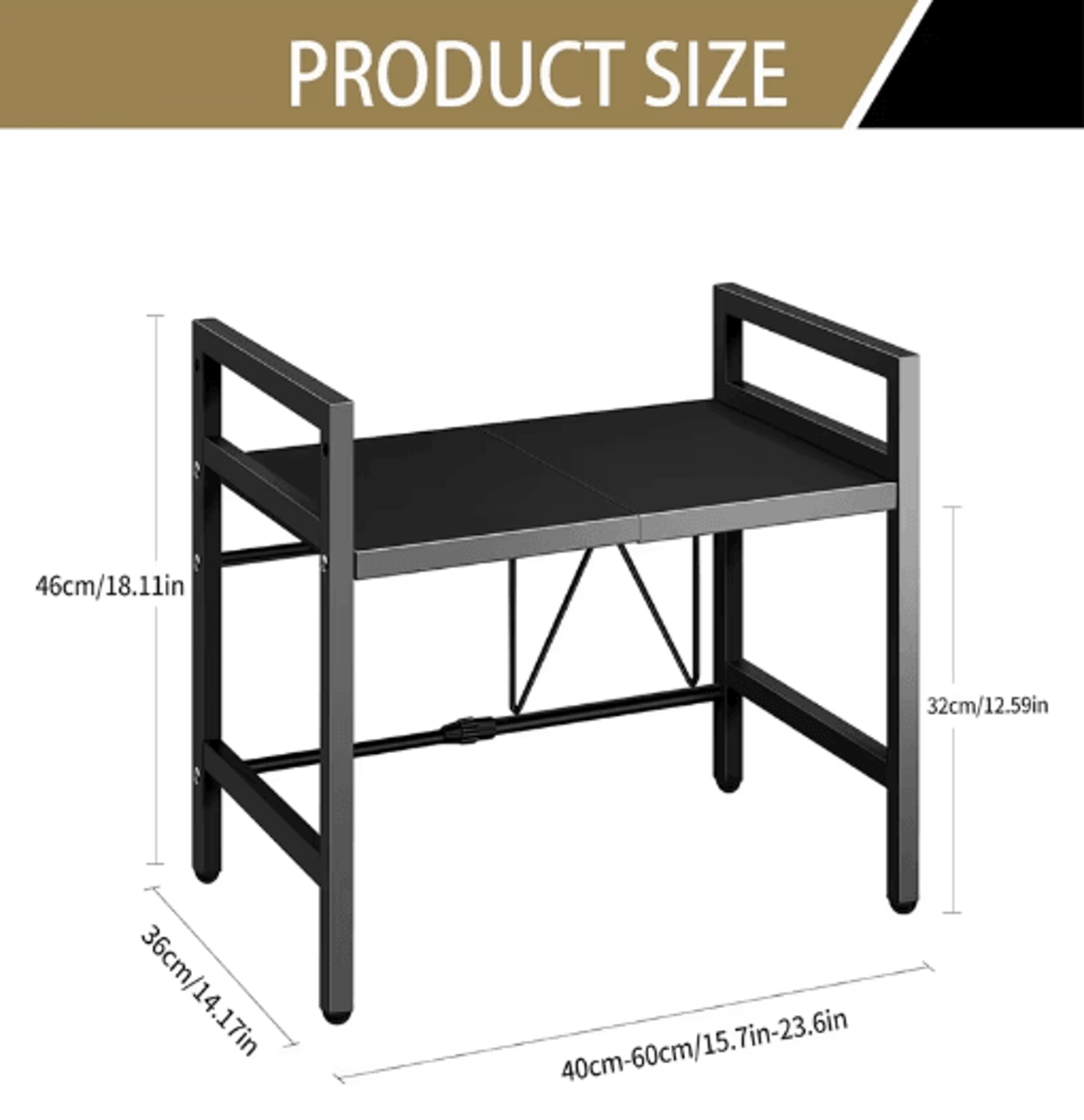 Adjustable Microwave Storage Rack With Hooks Heavy Duty Kitchen Organizer Shelf 4