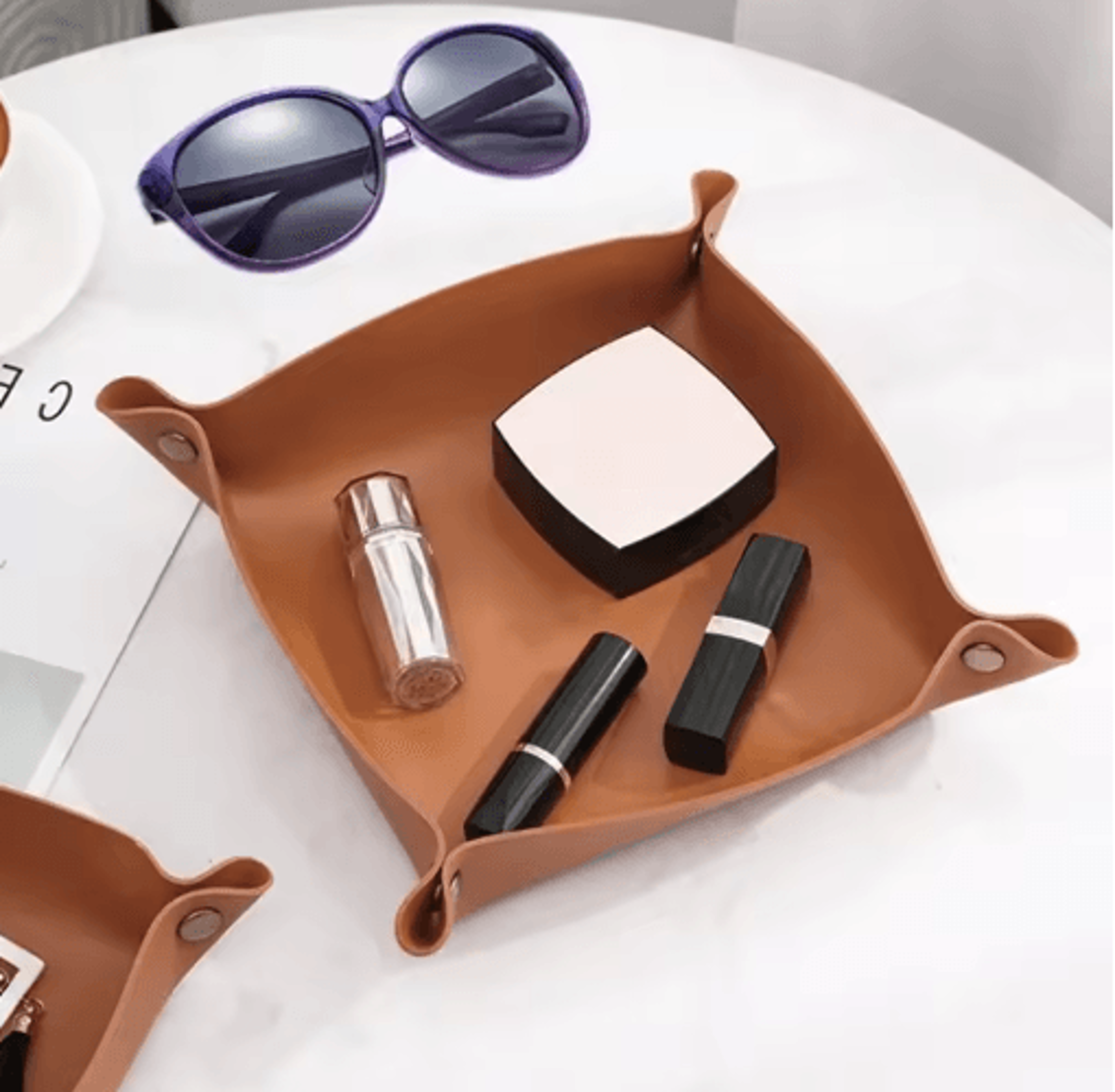 Foldable Leather Storage Tray For Keys Coins Jewelry  Everyday Essentials 11