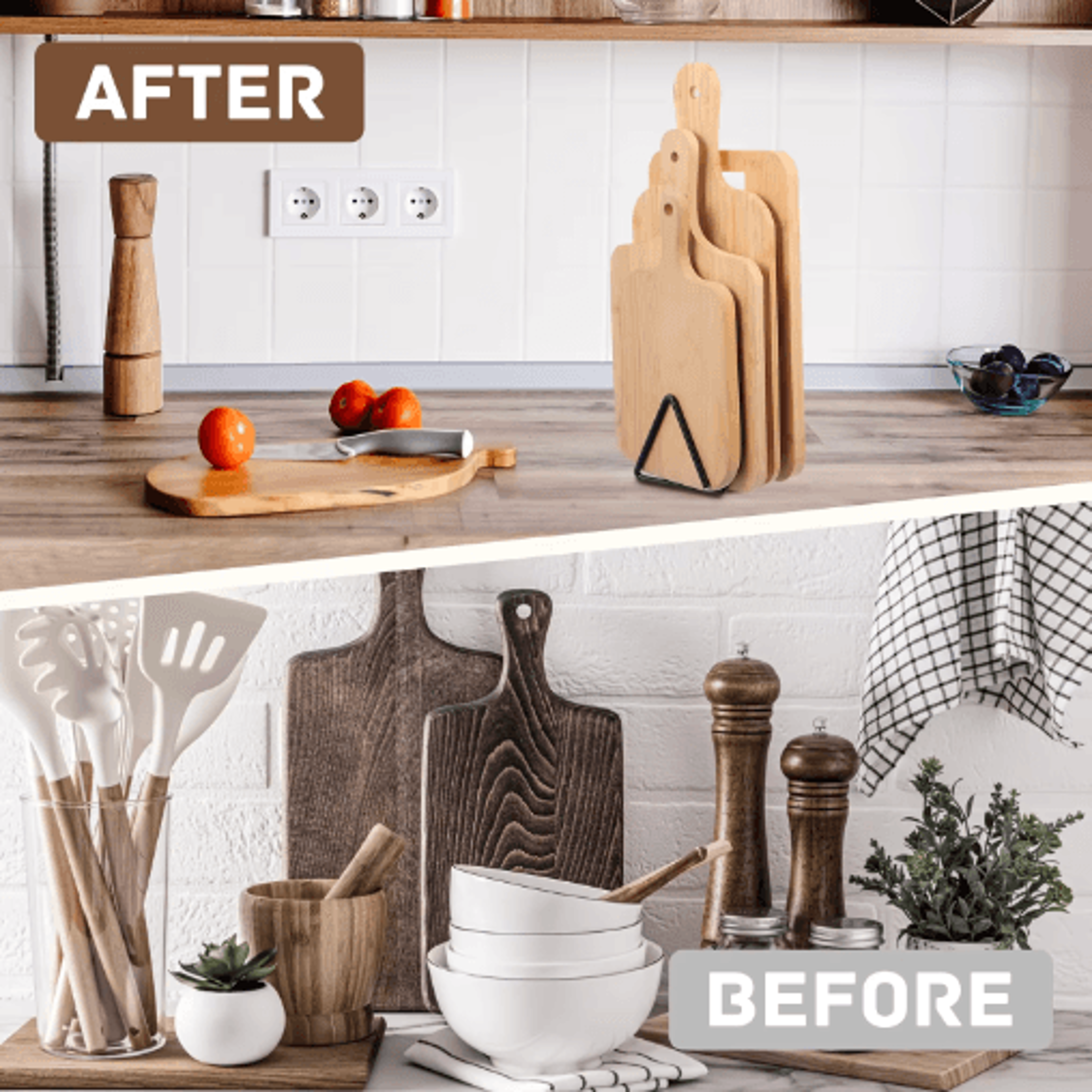 4Slot Cutting Board Organizer Rack For Kitchen Countertops 3
