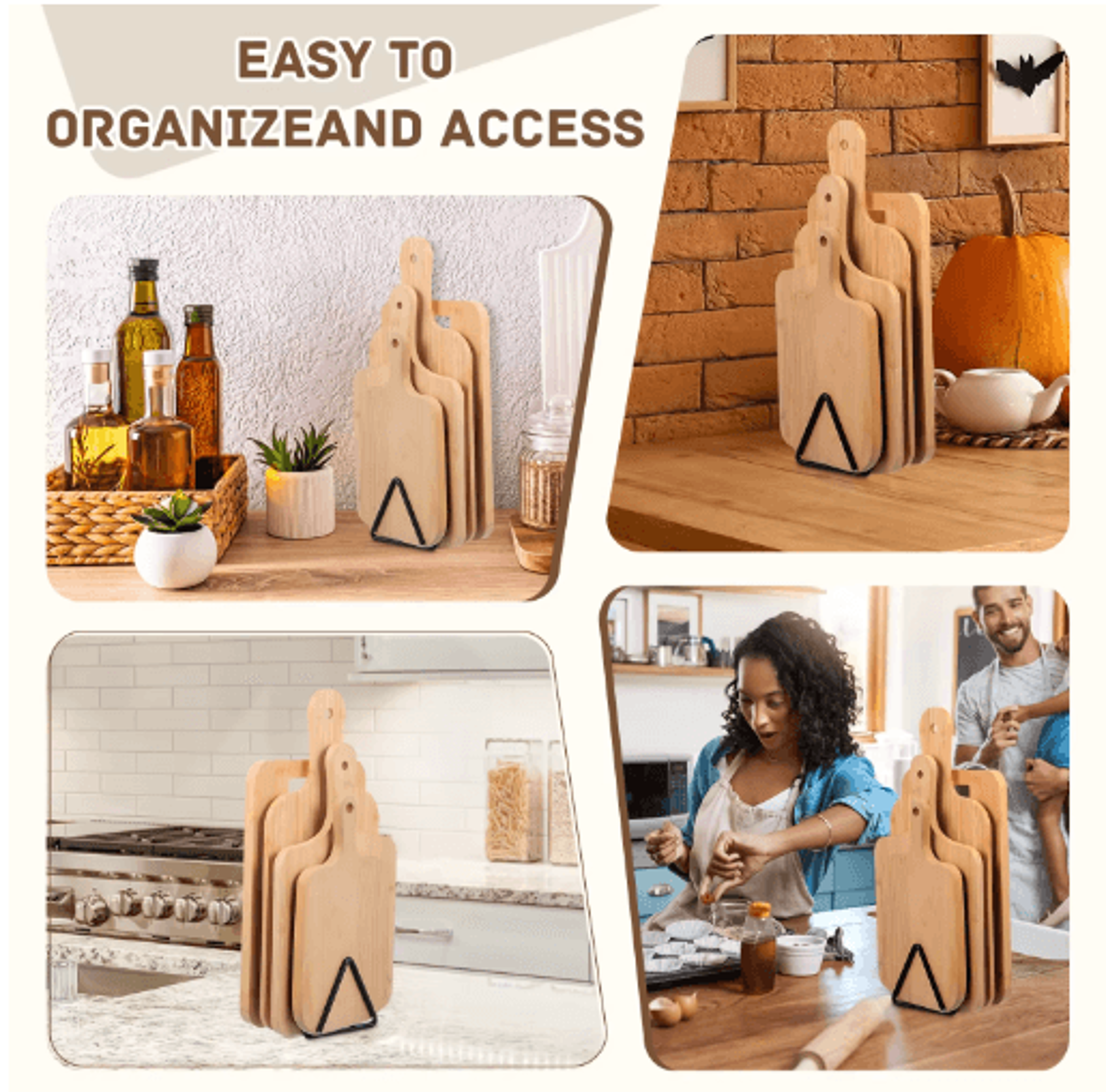 4Slot Cutting Board Organizer Rack For Kitchen Countertops 5