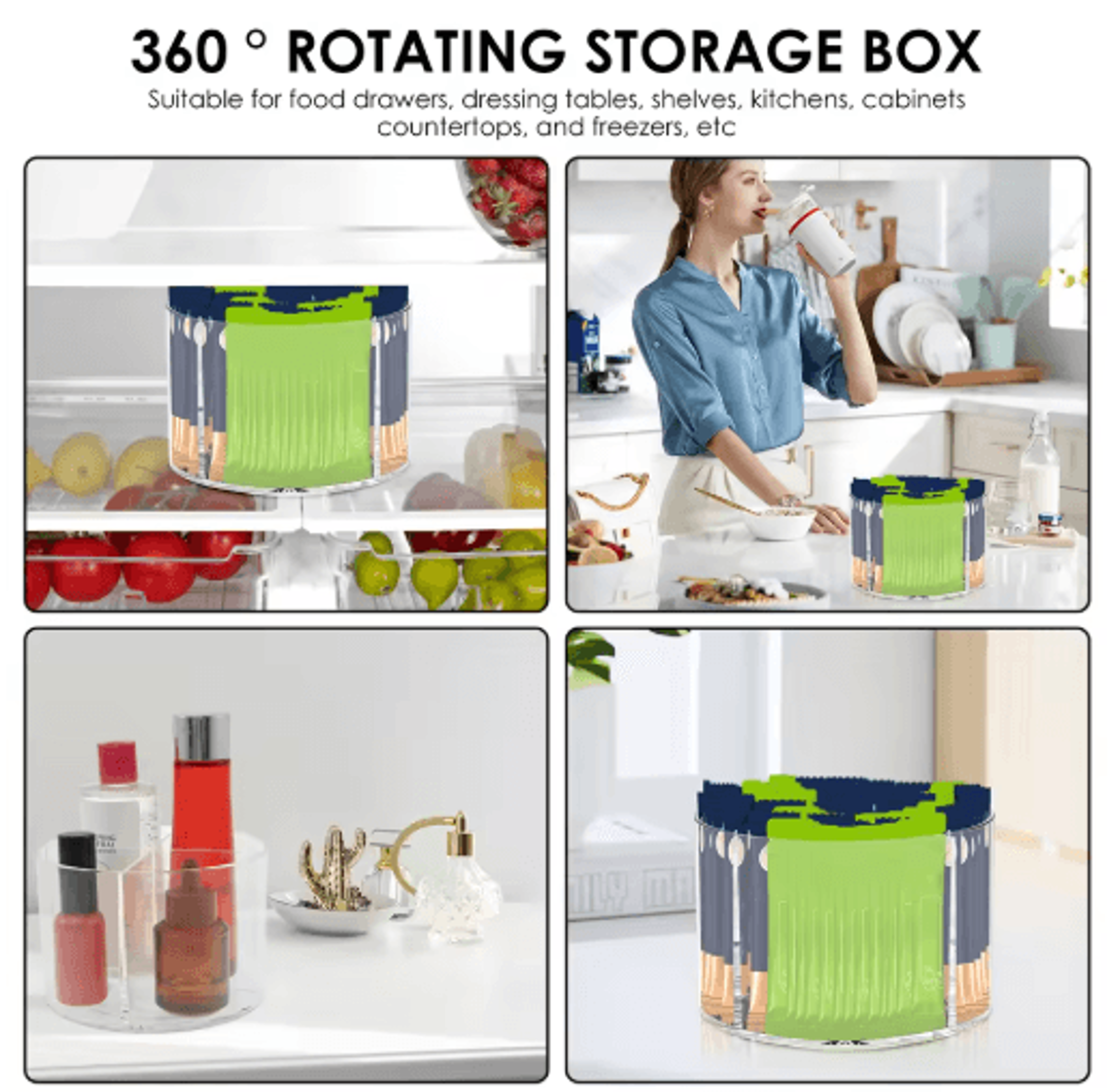 Rotating Spice  Flavor Packet Organizer Tray For Kitchen And Vanity Storage 3