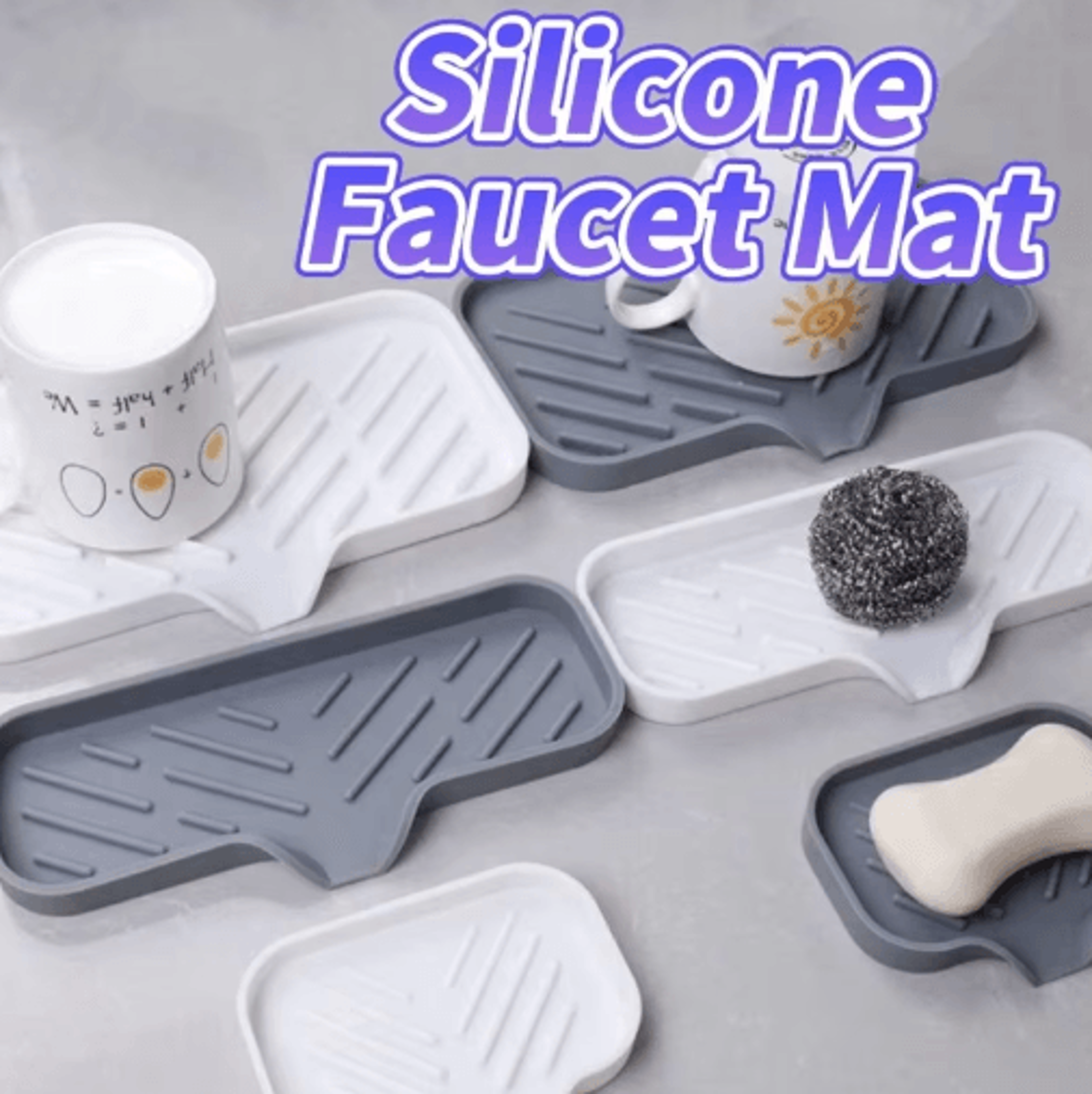 Silicone Sink Tray With Drainage For Soap Sponge  Brush Organization 0