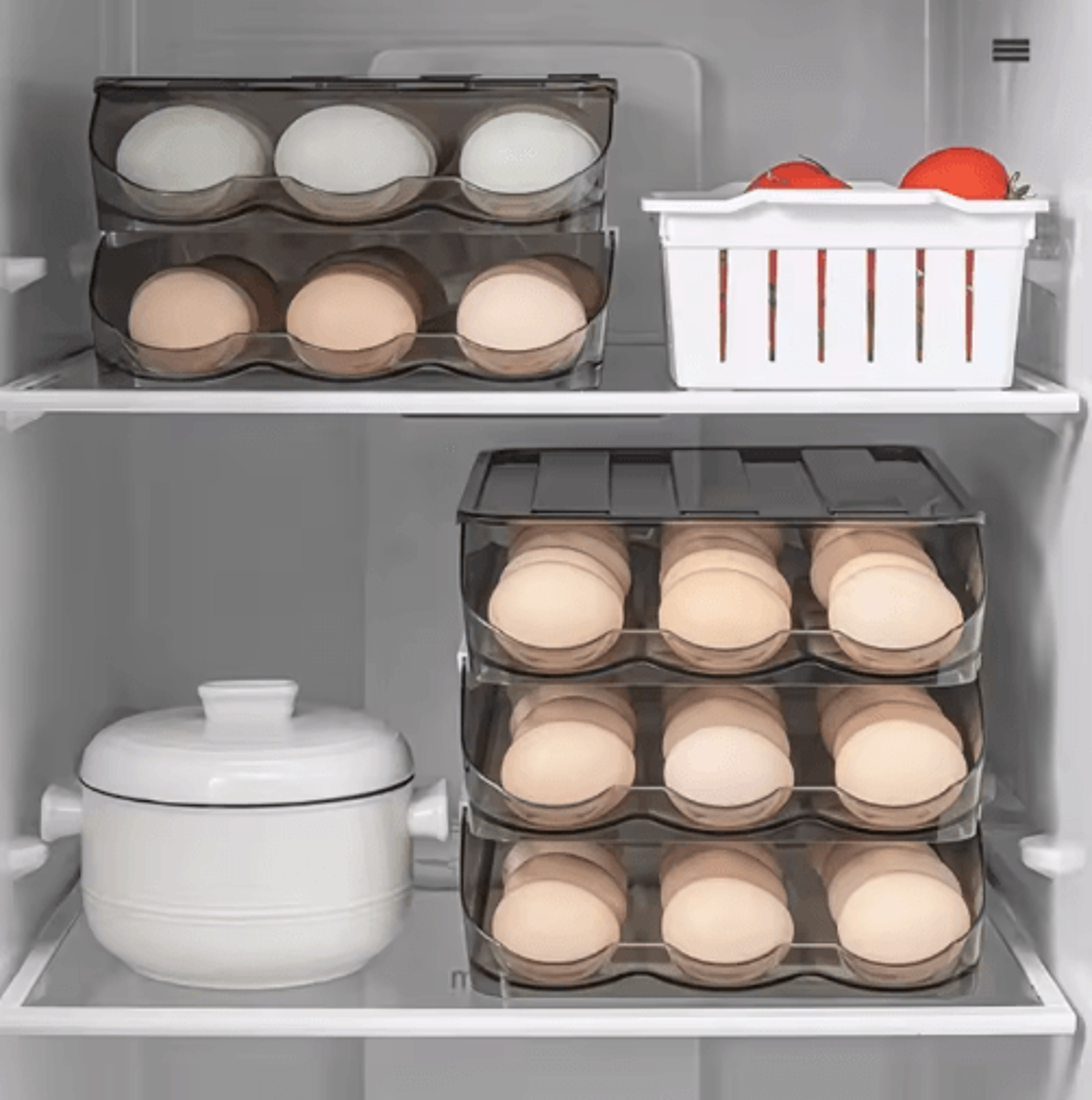 Automatic Rolling Egg Storage Container With Transparent Drawer Design 9
