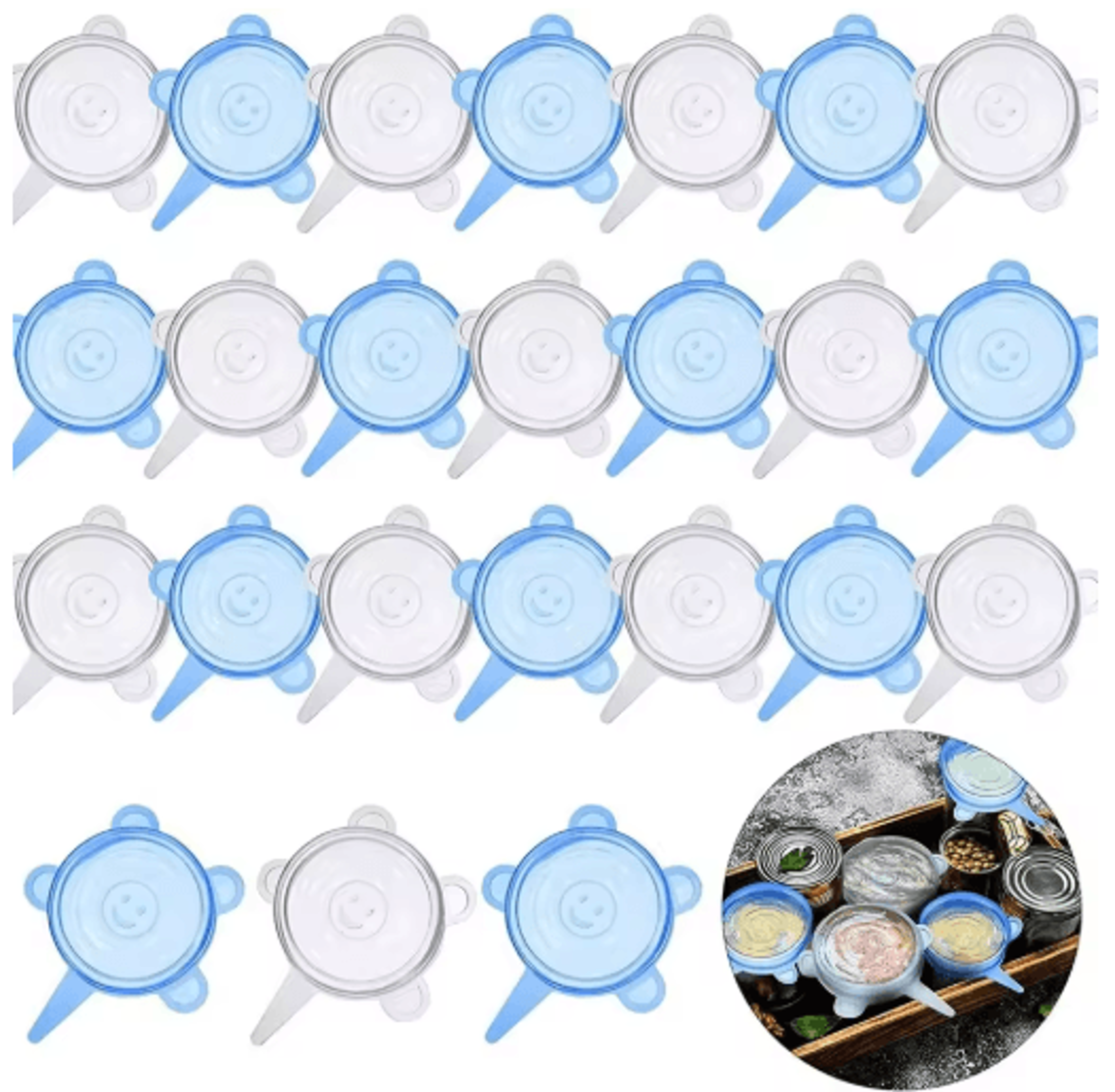Reusable Silicone Stretch Lids Set For Jars Bowls  Food Storage 0