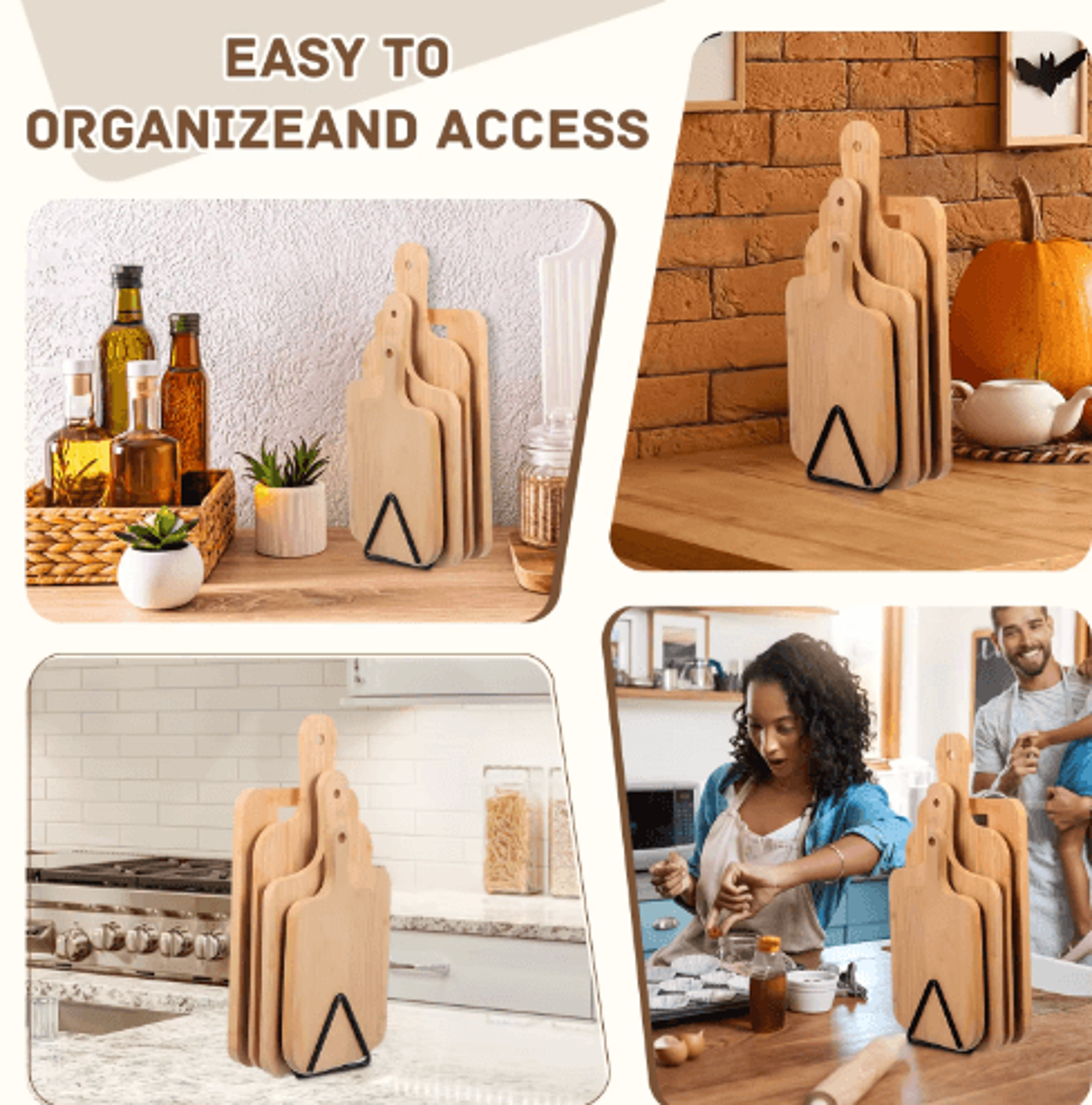 Metal Cutting Board Organizer Stand For Kitchen Storage  Easy Access 4