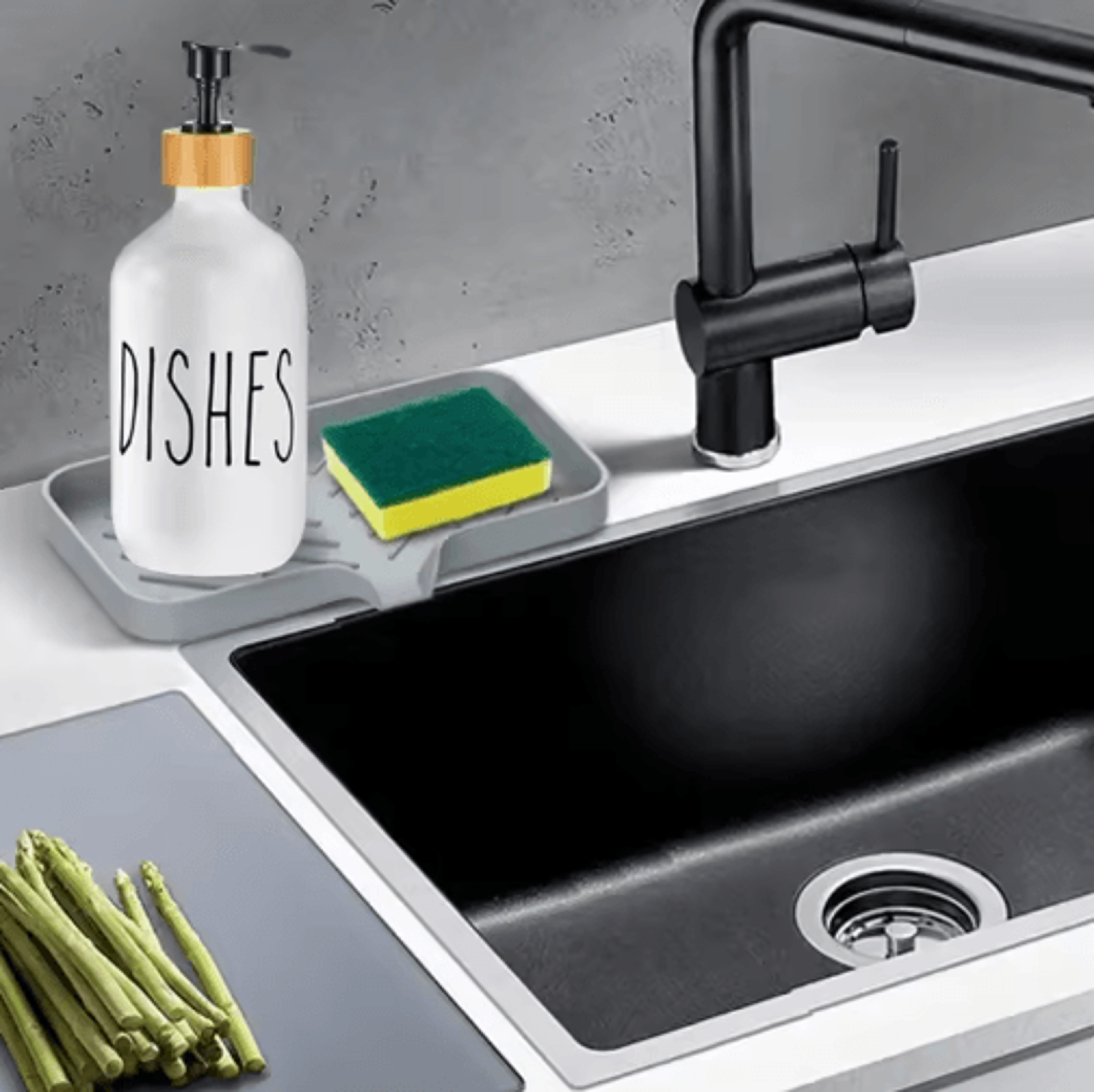 Silicone SelfDraining Soap  Sponge Holder For Kitchen Sink And Bathroom 5