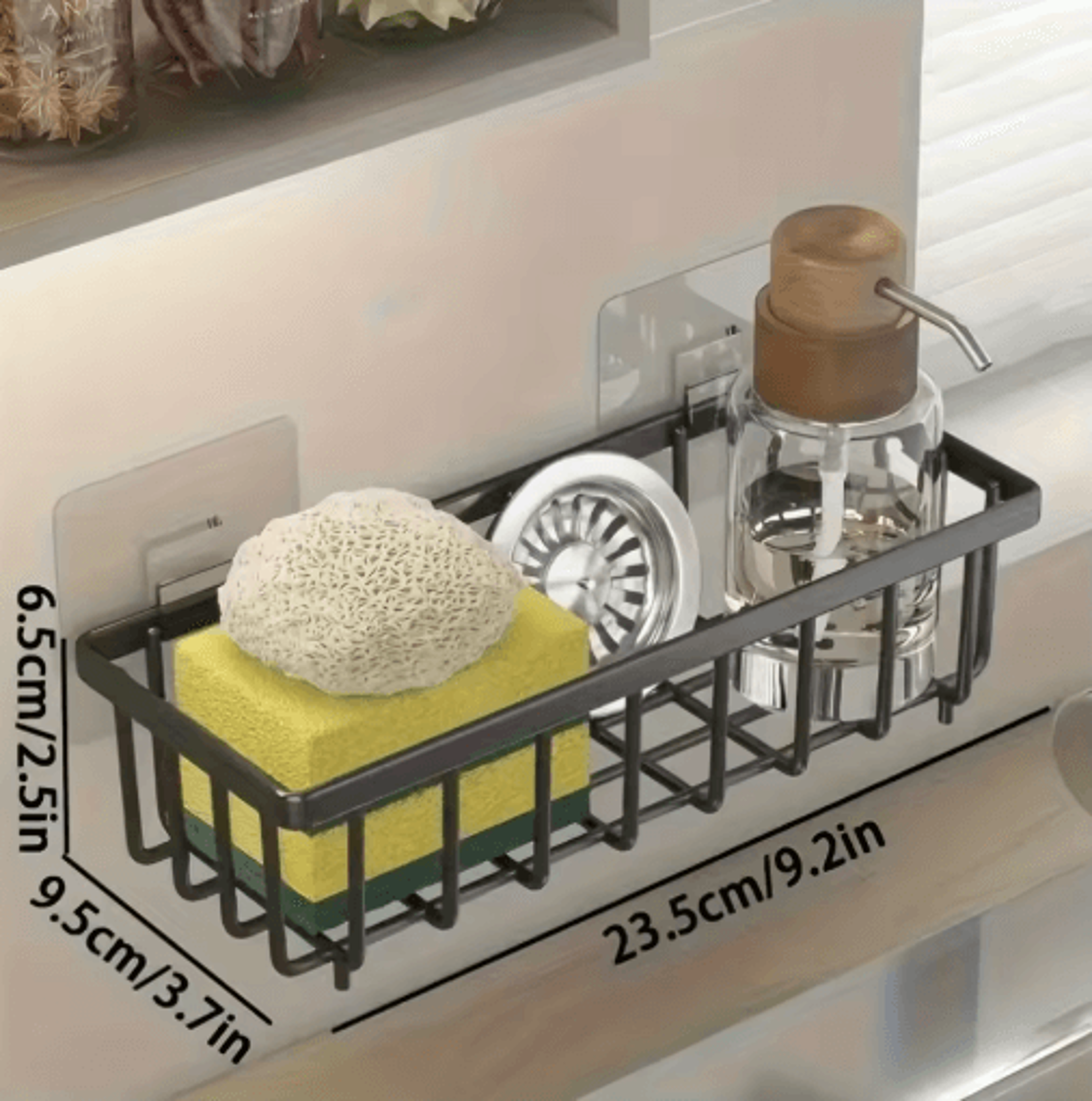 Large SelfDraining Sink Caddy With Sponge  Dishcloth Organizer 3