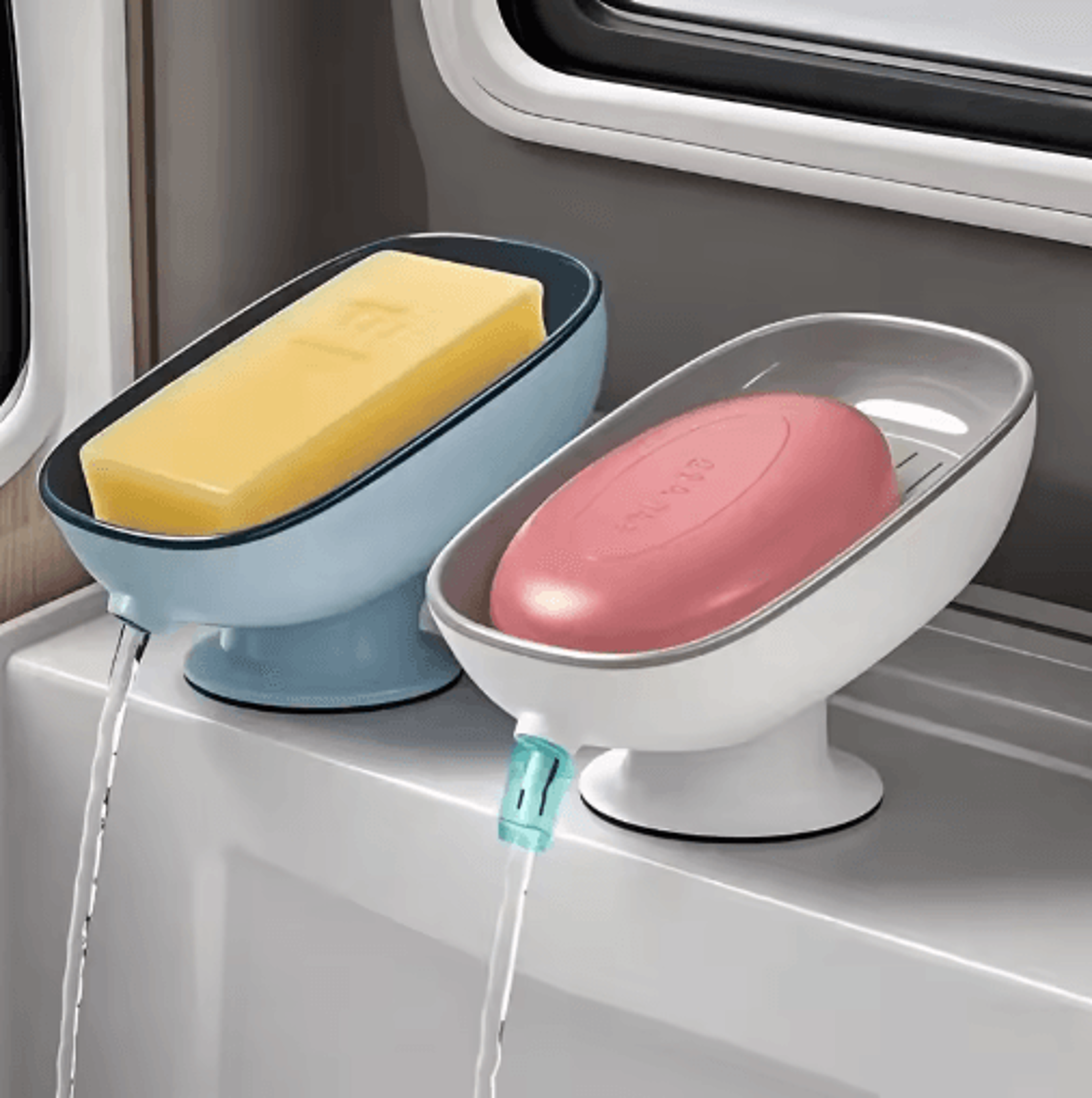 DoubleLayer Soap Holder With Drainage Tray For Kitchen  Bathroom 3