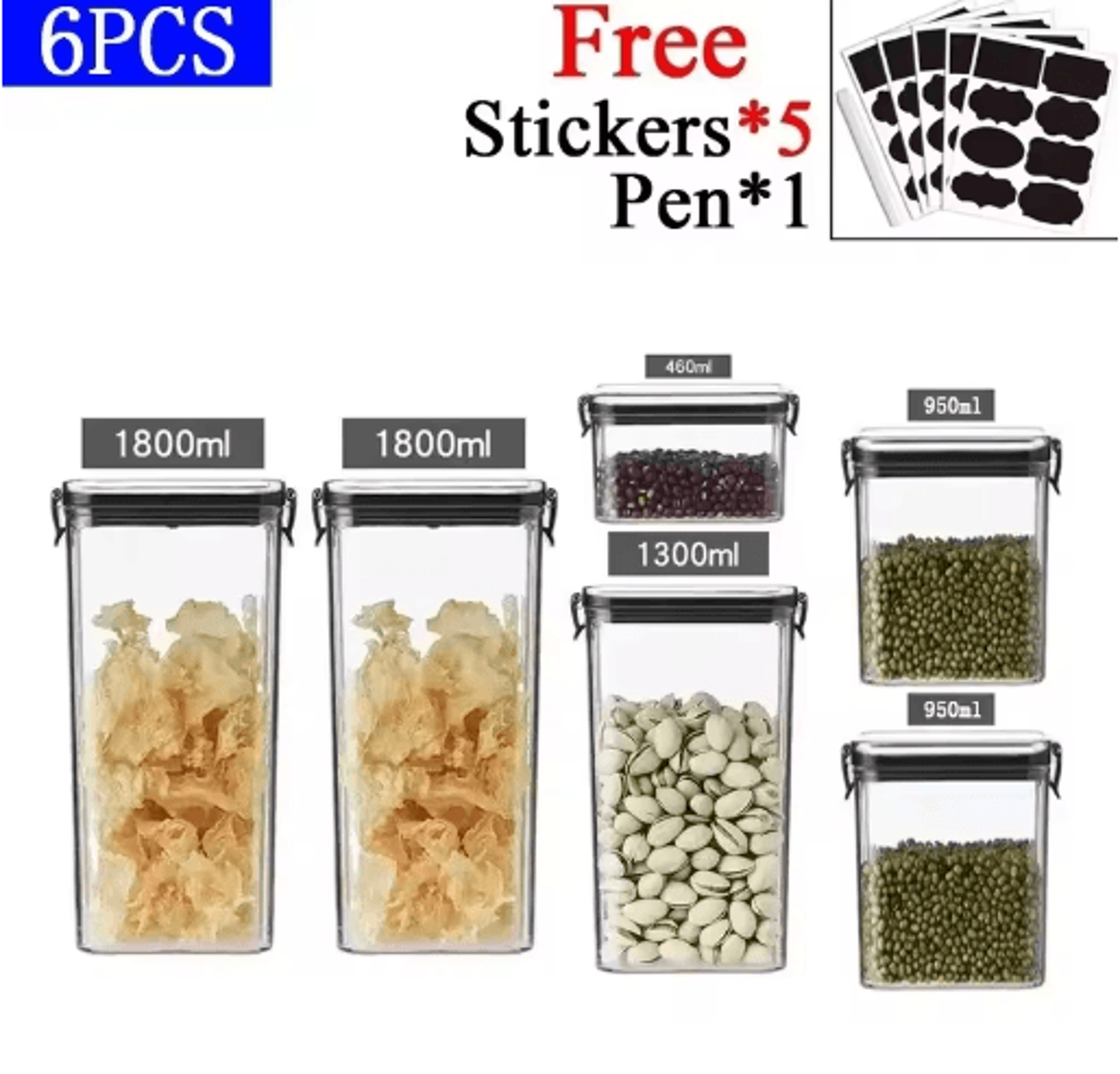 Stackable Airtight Food Storage Container Set For Grains Tea  Pantry Organization 1